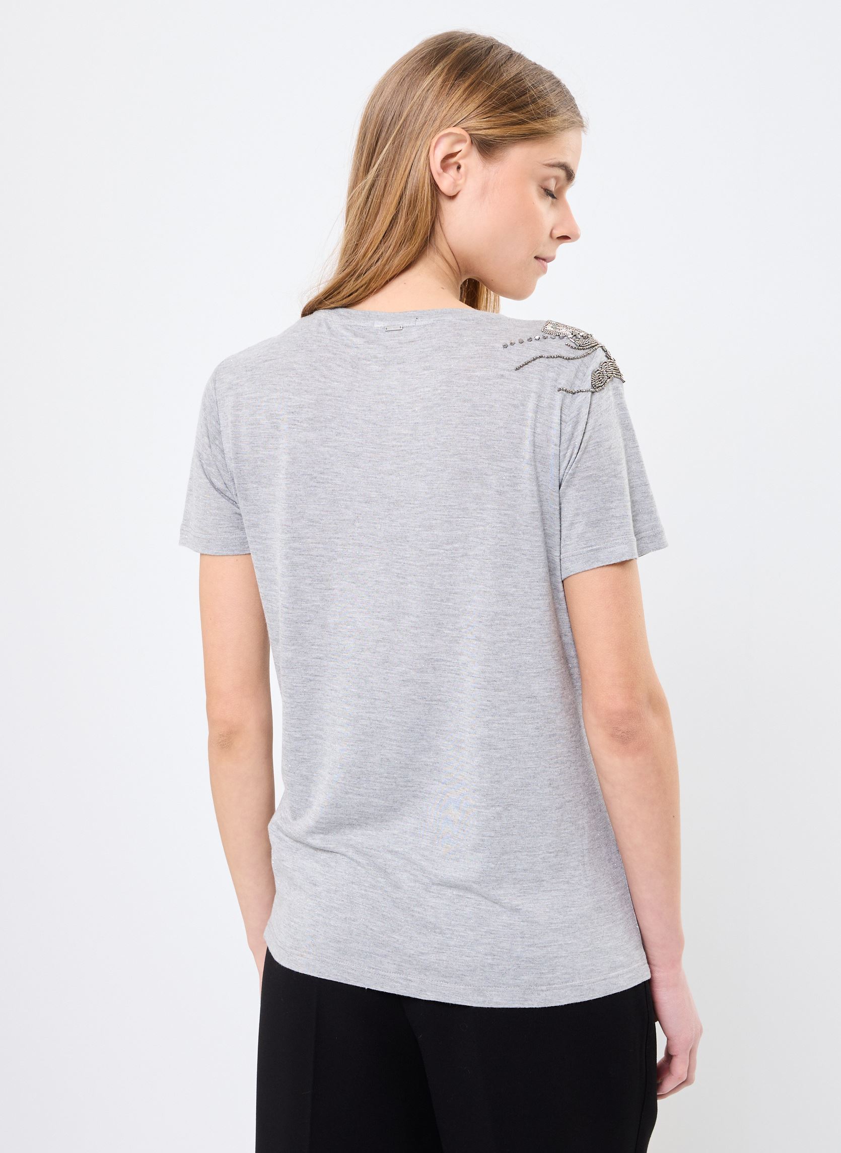 Kurzarm-T-Shirts B110085 damen grau IKKS Women Kurzarm-T-Shirts B110085 damen grau 22-GRIS CHINÉ