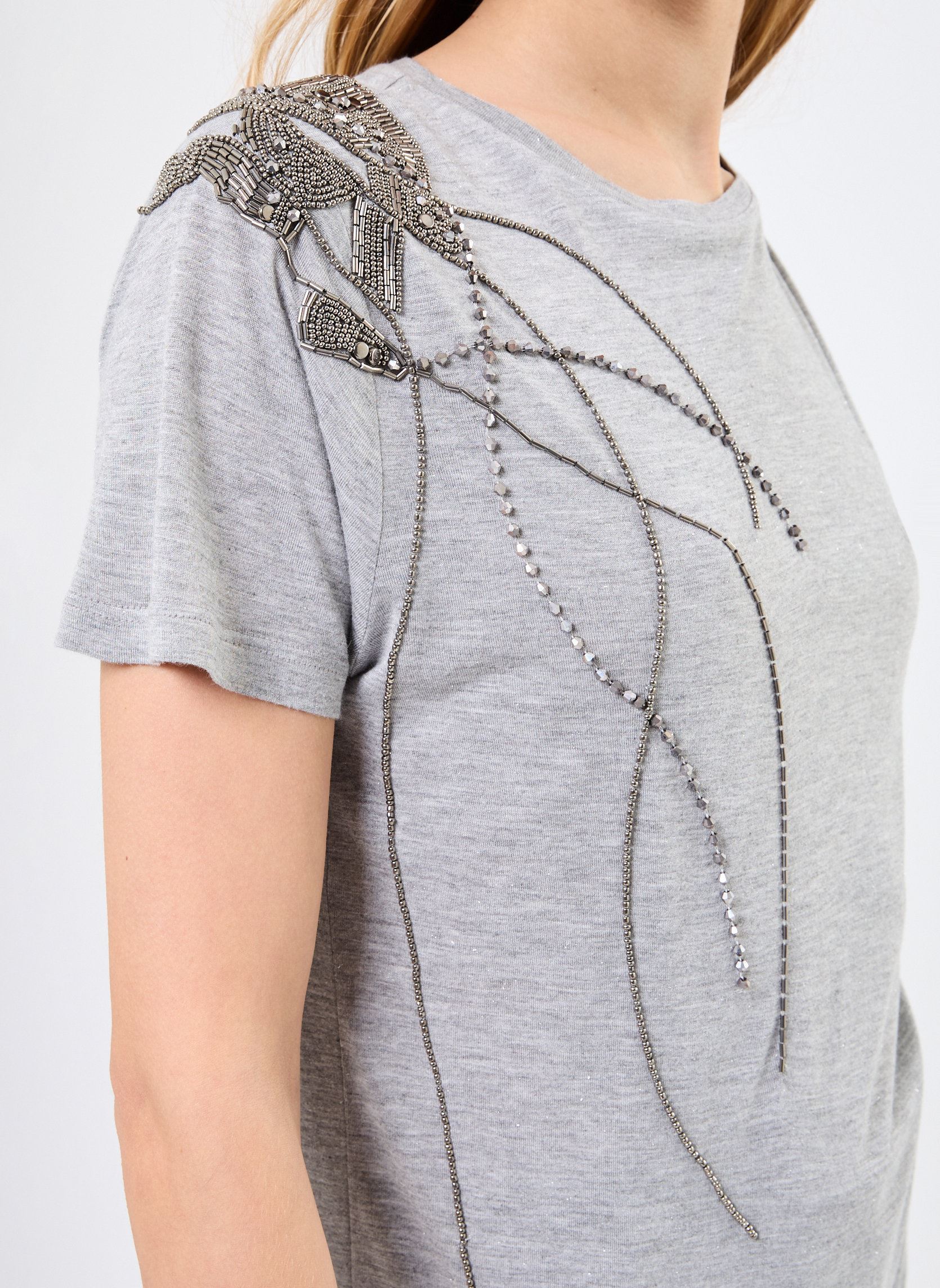 Kurzarm-T-Shirts B110085 damen grau IKKS Women Kurzarm-T-Shirts B110085 damen grau 22-GRIS CHINÉ