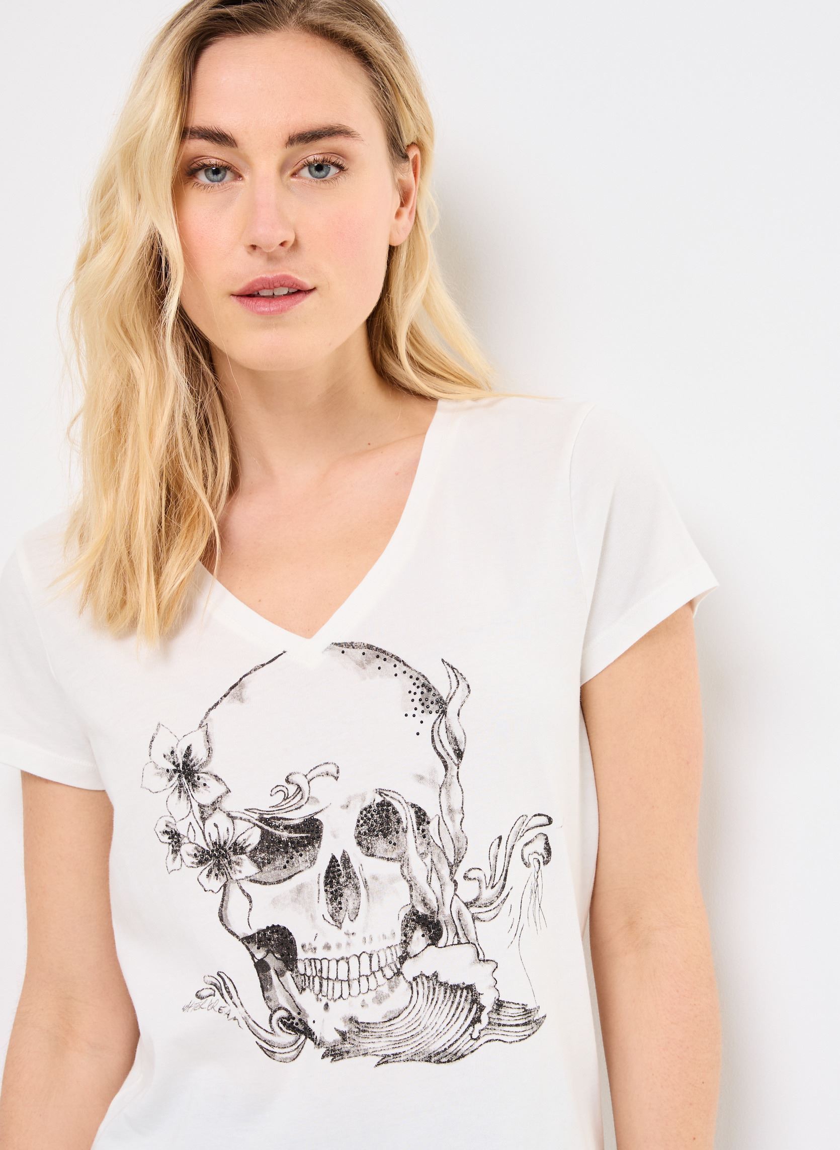 Tee-shirts manches courtes B110095 femme blanc IKKS Women Tee-shirts manches courtes B110095 femme blanc 11-BLANC CASSÉ