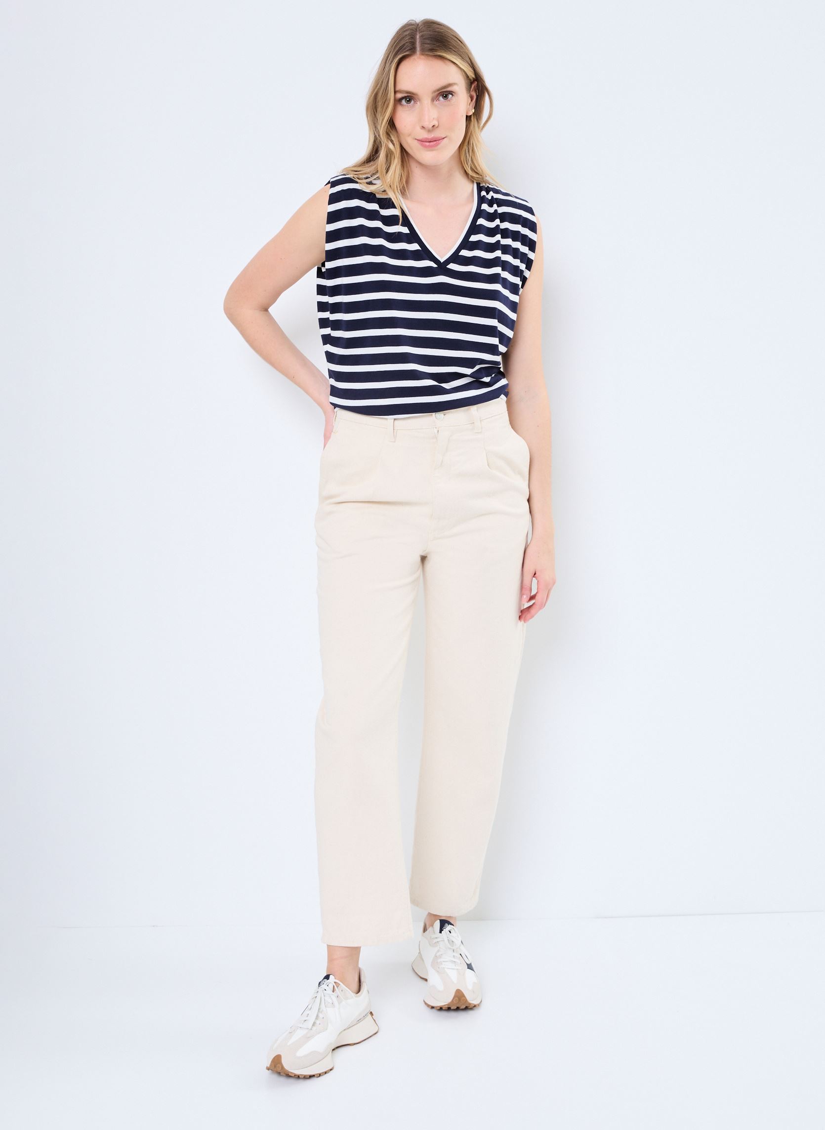 Débardeurs B110105 femme bleu IKKS Women Débardeurs B110105 femme bleu 49-MARINE