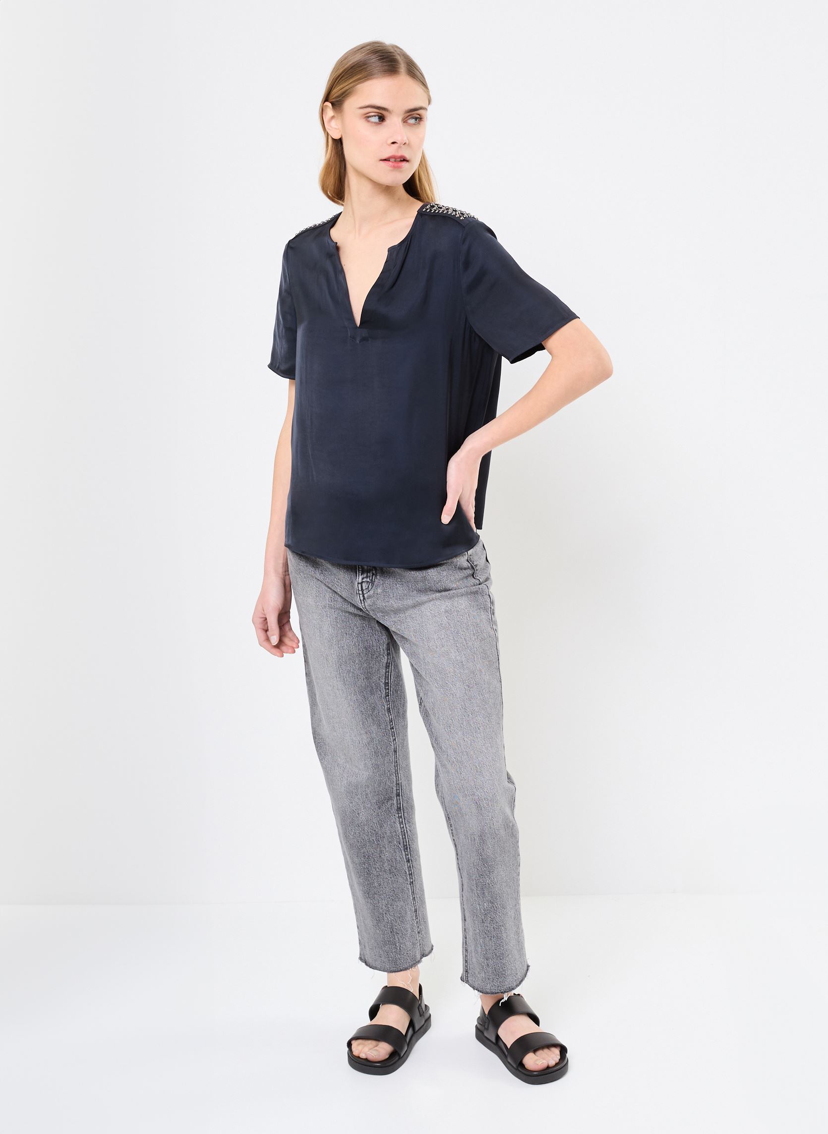 Débardeurs B111075 femme bleu IKKS Women Débardeurs B111075 femme bleu 49-MARINE