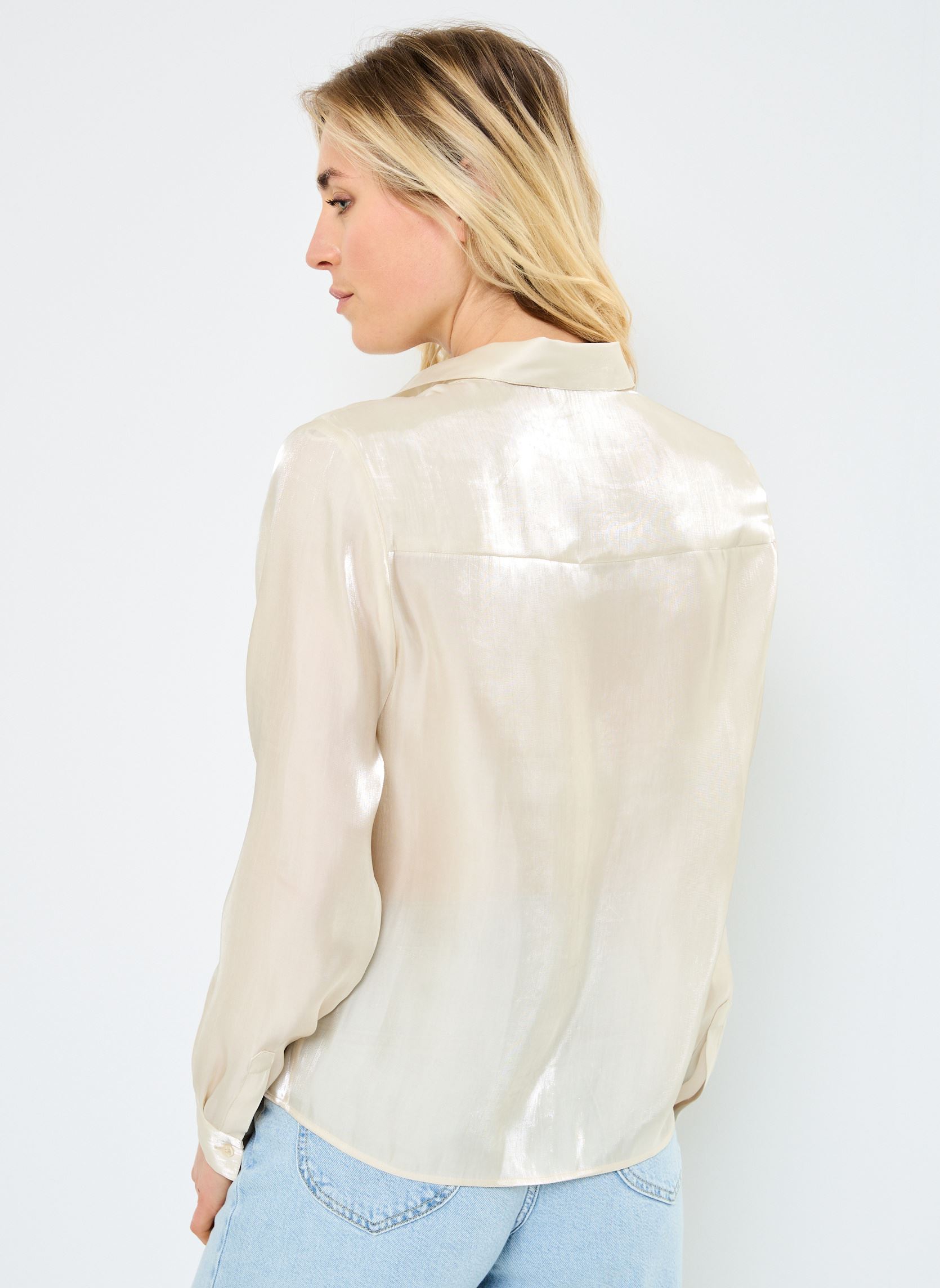 Chemises manches longues B112275 femme beige IKKS Women Chemises manches longues B112275 femme beige 60-BEIGE
