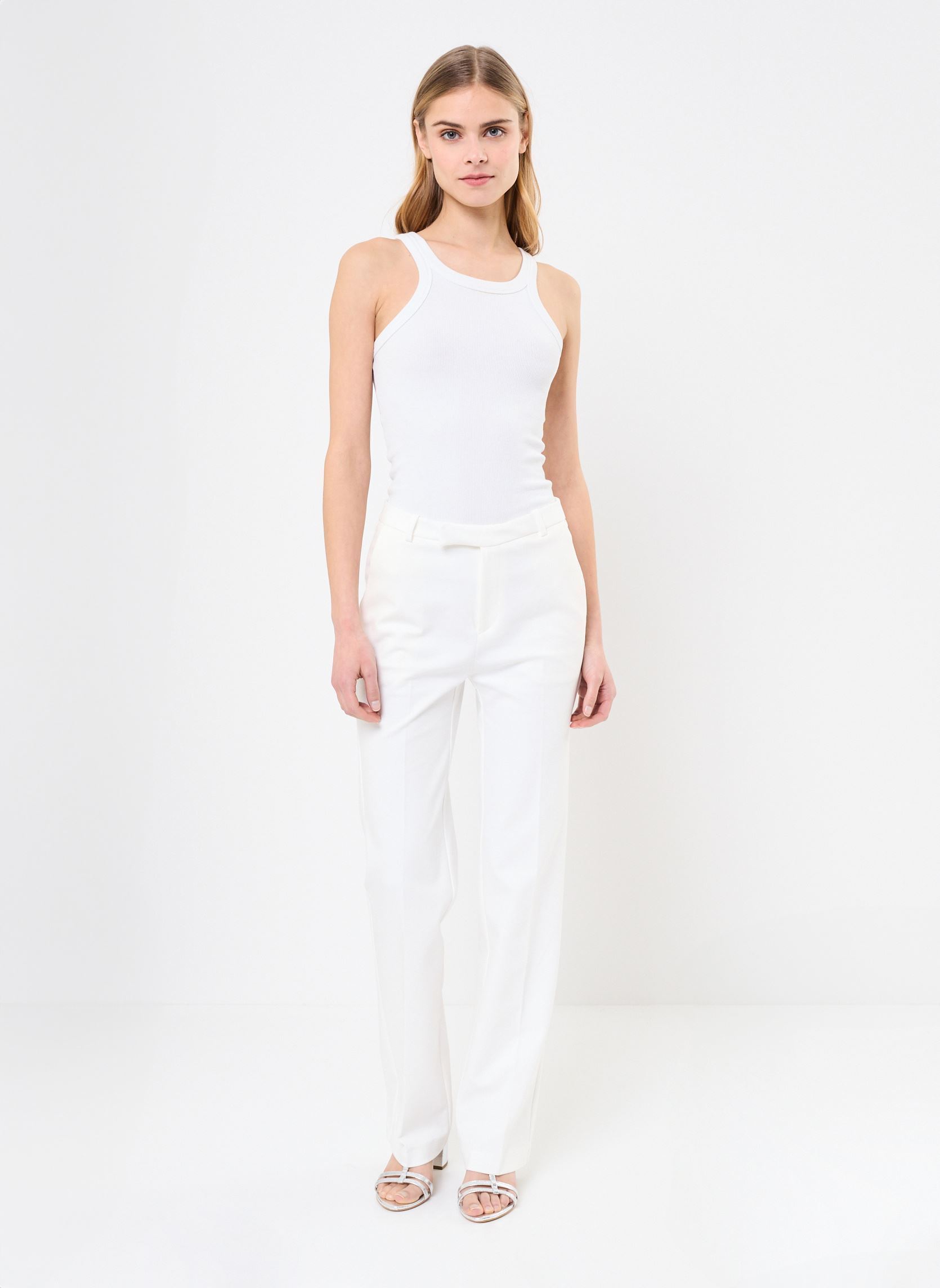 Pantalons larges B122035 femme blanc IKKS Women Pantalons larges B122035 femme blanc 11-BLANC CASSÉ