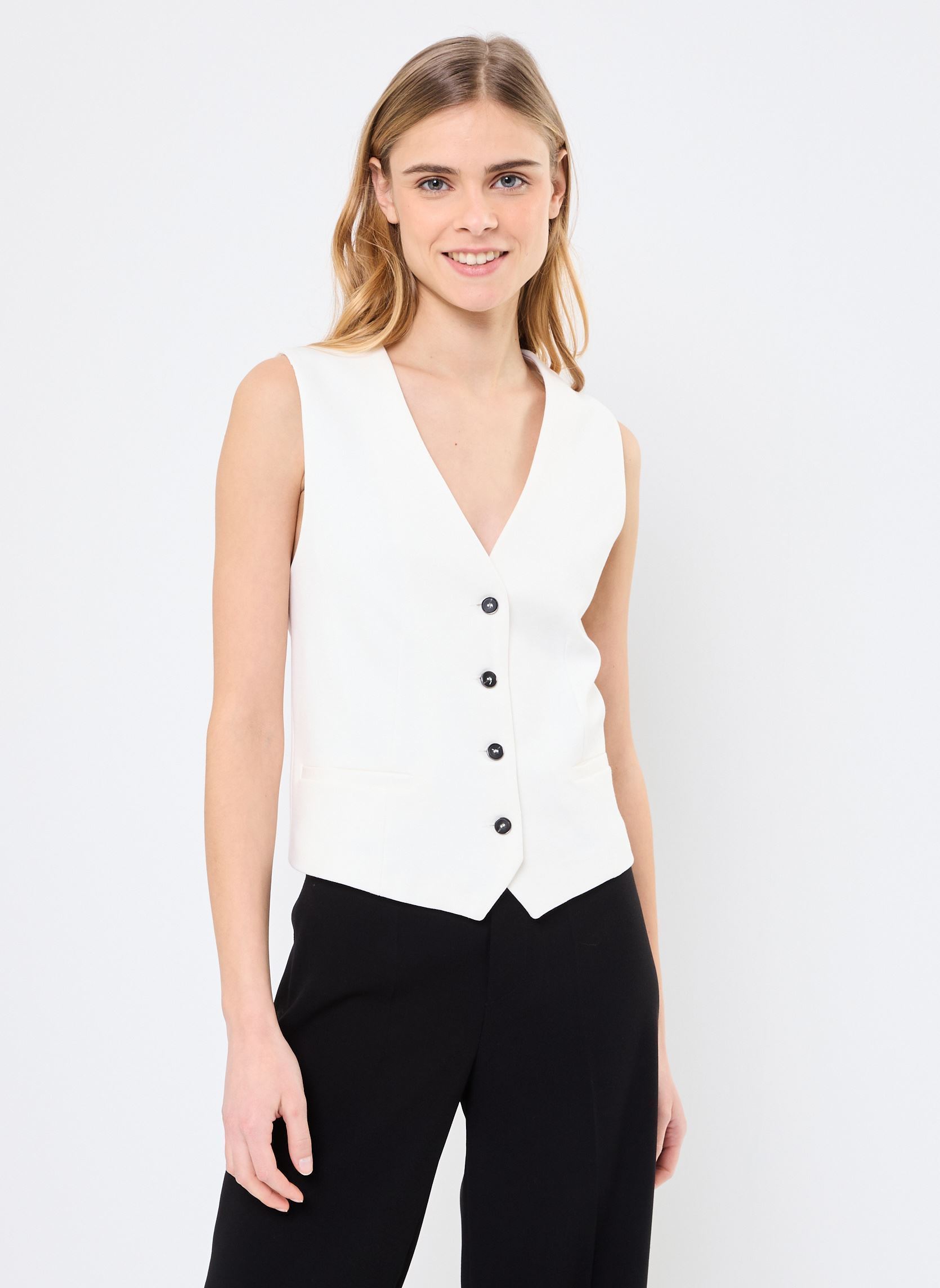 Strickjacken und Westen B116035 damen weiß IKKS Women Strickjacken und Westen B116035 damen weiß 11-BLANC CASSÉ