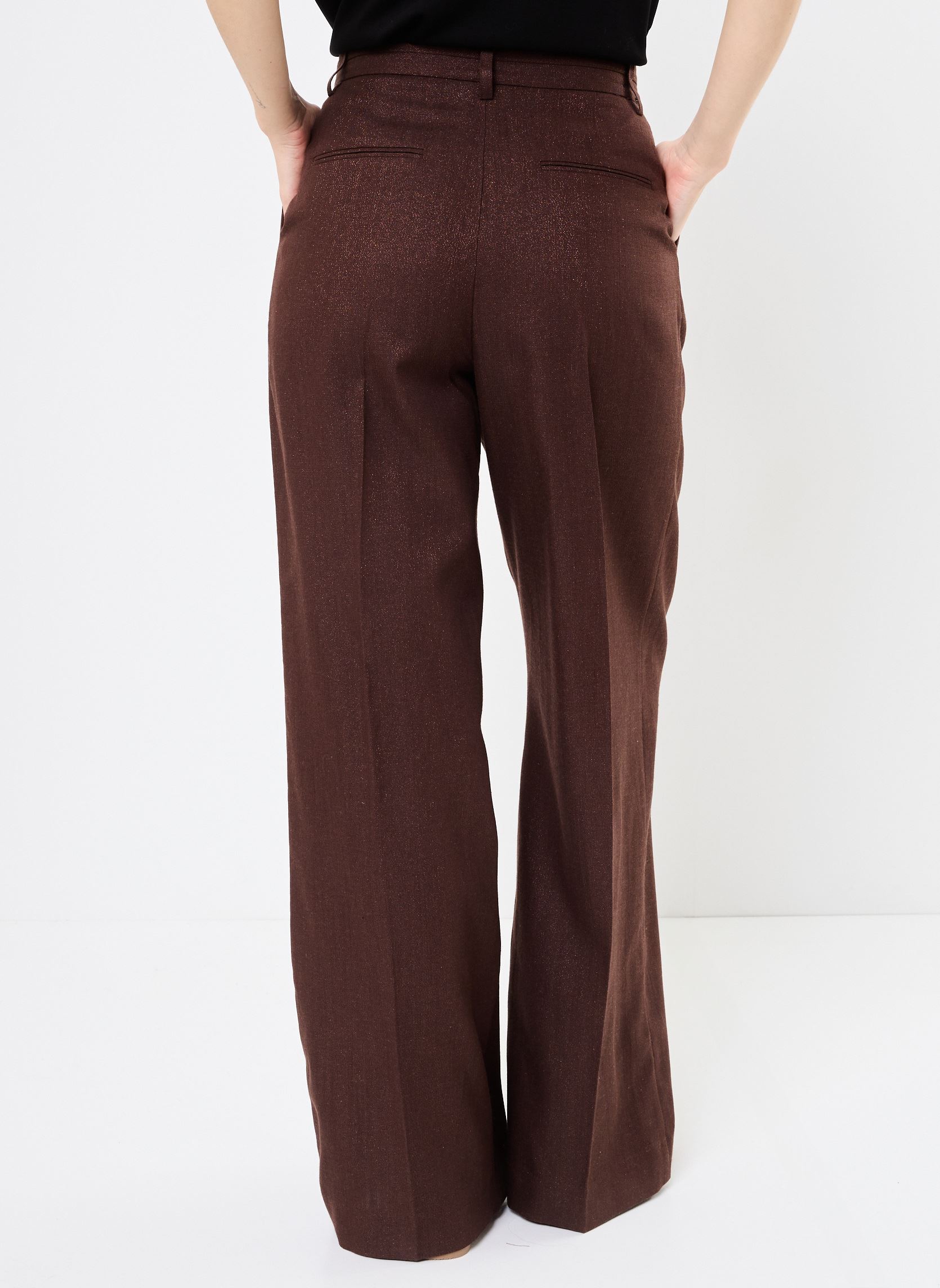 Pantaloni larghi B122295 donna marrone IKKS Women Pantaloni larghi B122295 donna marrone 69-DARK BROWN