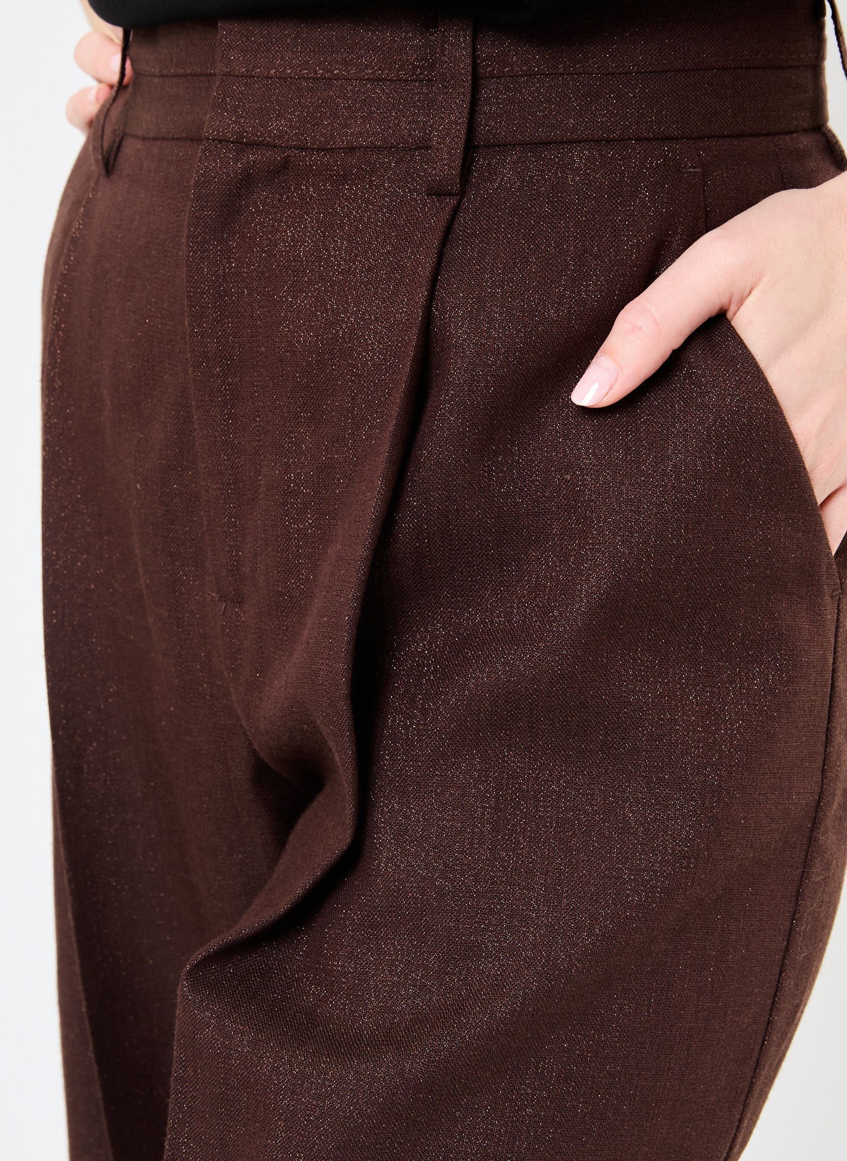Pantaloni larghi B122295 donna marrone IKKS Women Pantaloni larghi B122295 donna marrone 69-DARK BROWN