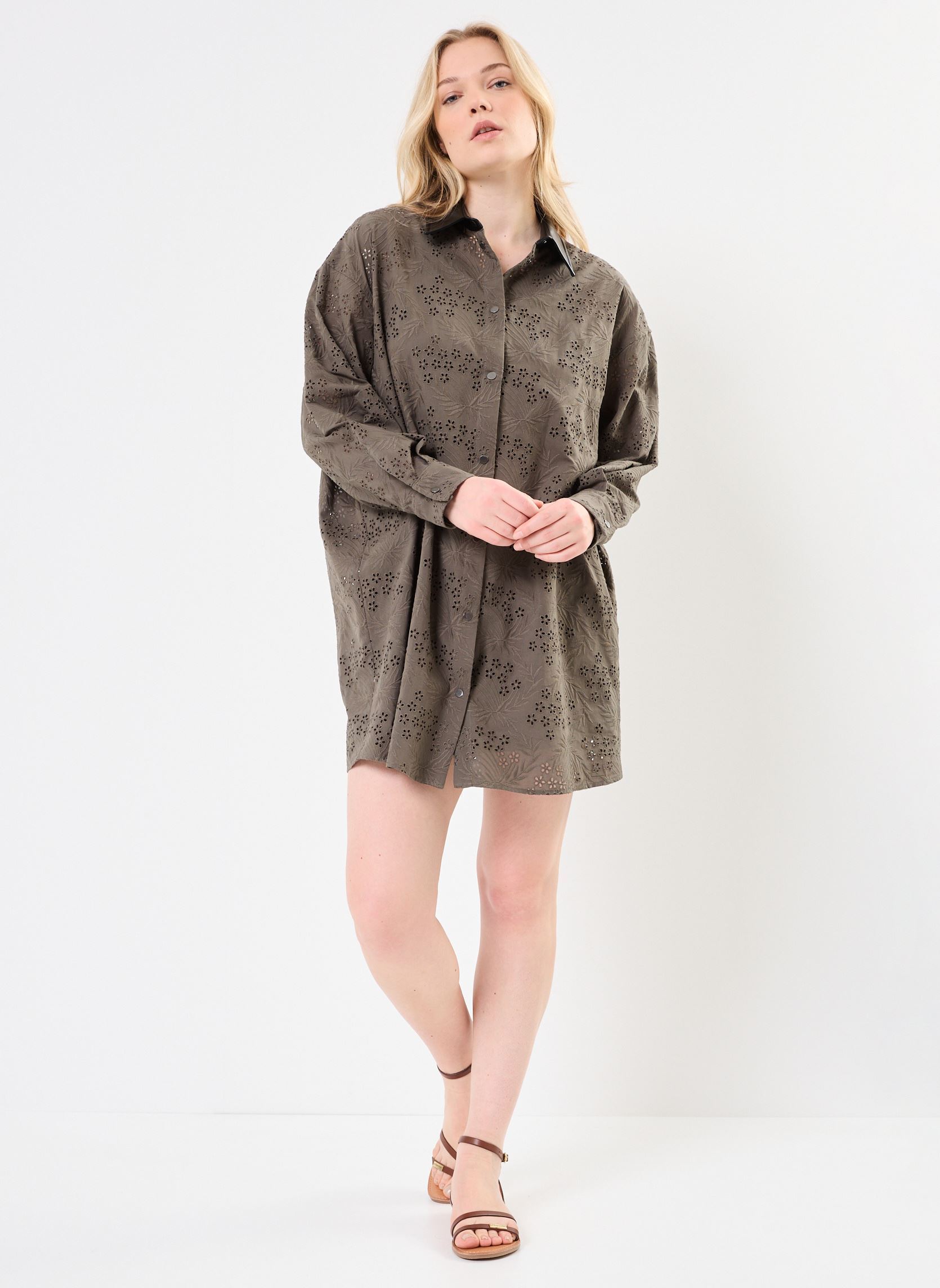 Jurken B130245 dames groen IKKS Women Jurken B130245 dames groen 55-KAKI