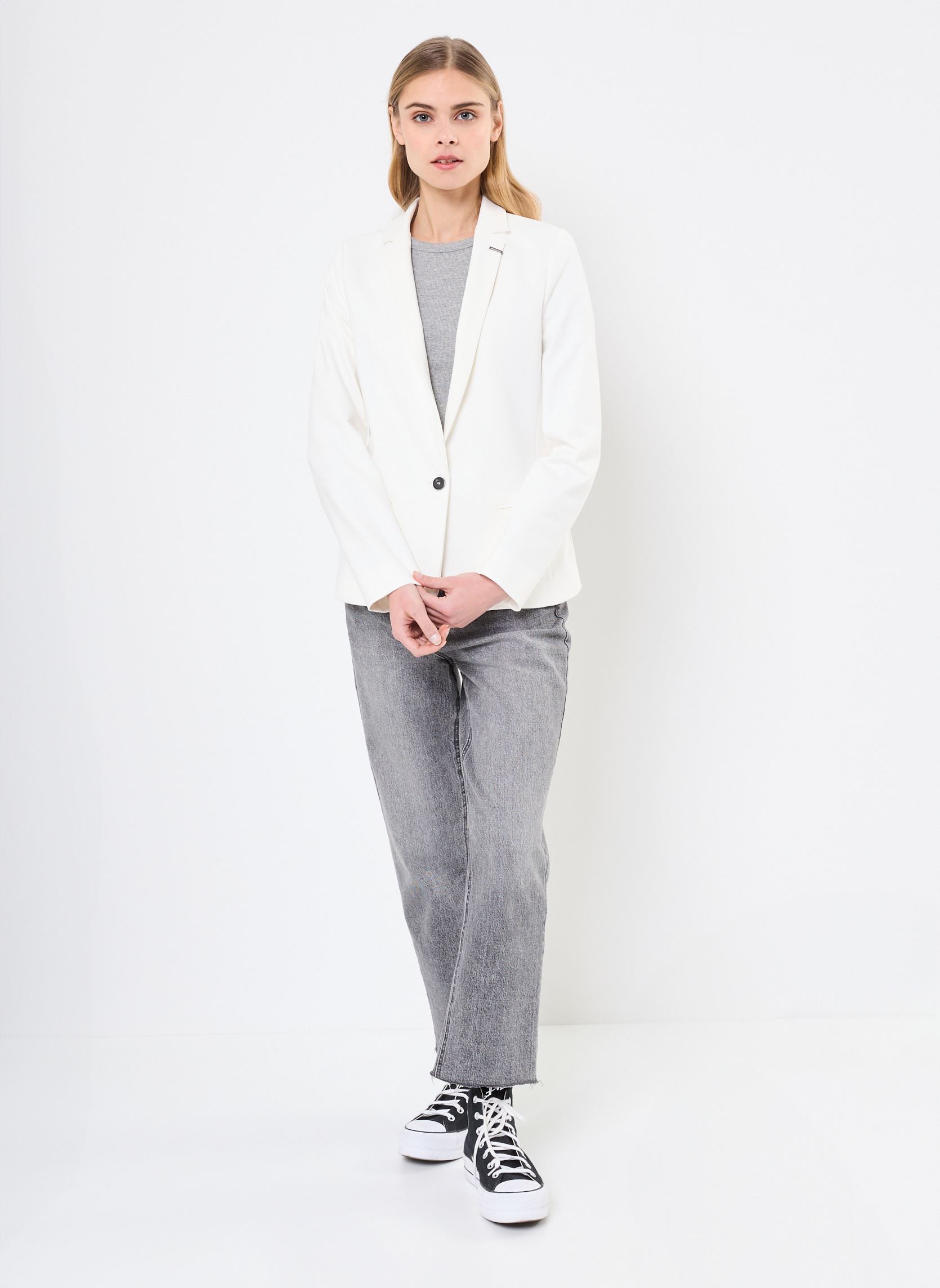 Vestes de blazer B140055 femme beige IKKS Women Vestes de blazer B140055 femme beige 11-BLANC CASSÉ