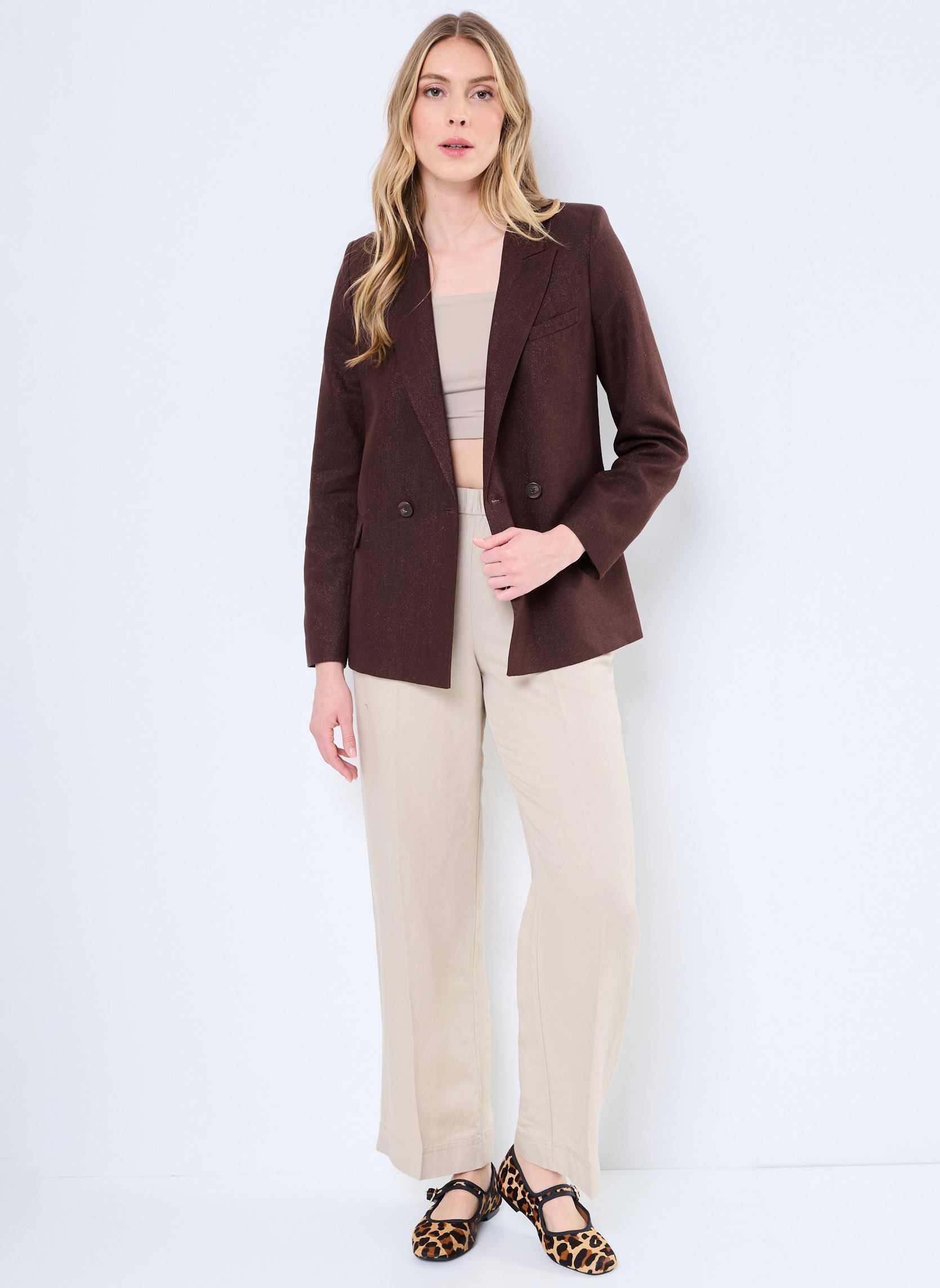 Blazer B140325 dames bruin IKKS Women Blazer B140325 dames bruin 69-DARK BROWN