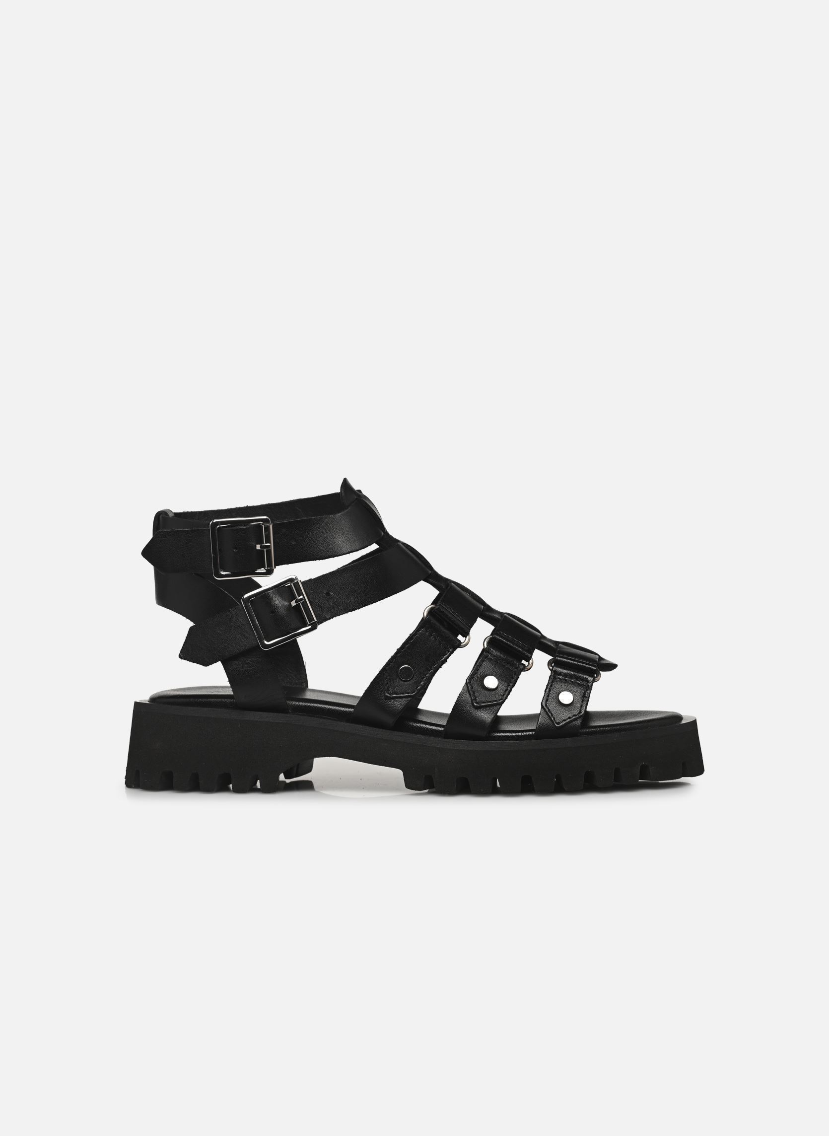 Flache Sandalen B180225 damen schwarz IKKS Women Flache Sandalen B180225 damen schwarz 02-NOIR