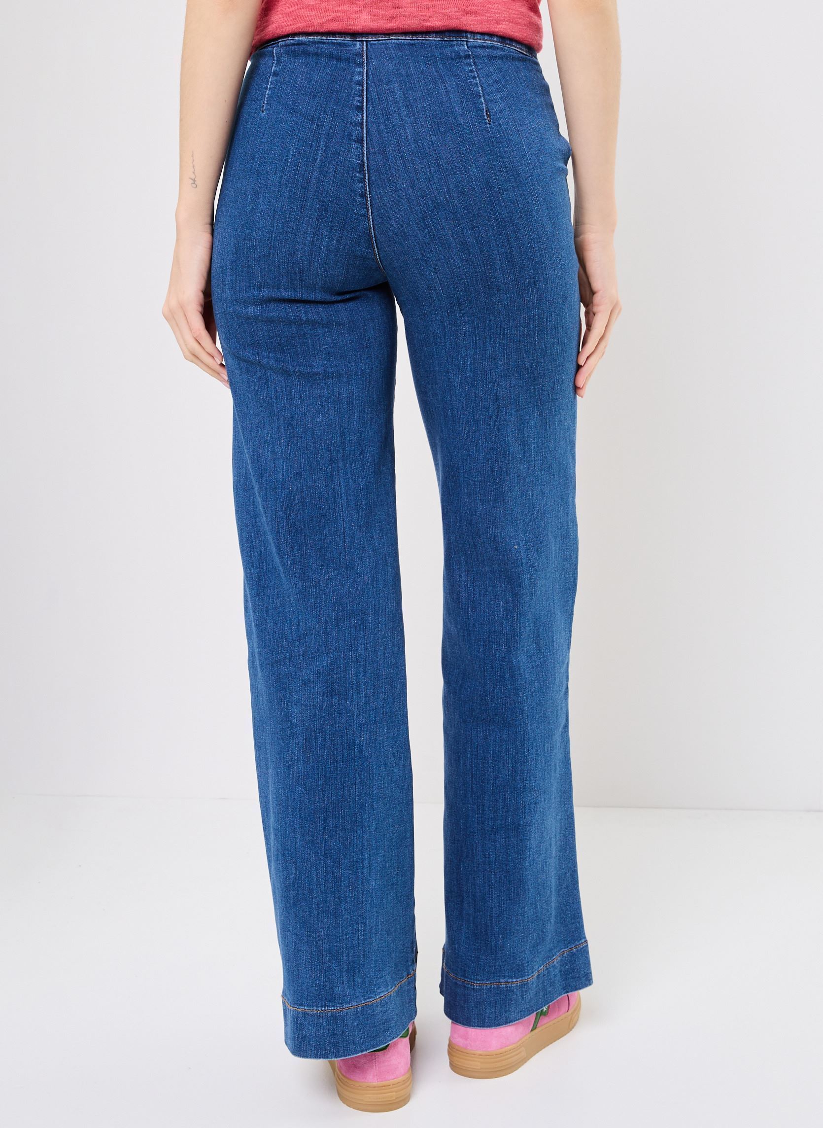 Wijde broeken E1693DE dames blauw Molly Bracken Wijde broeken E1693DE dames blauw DENIM BLUE
