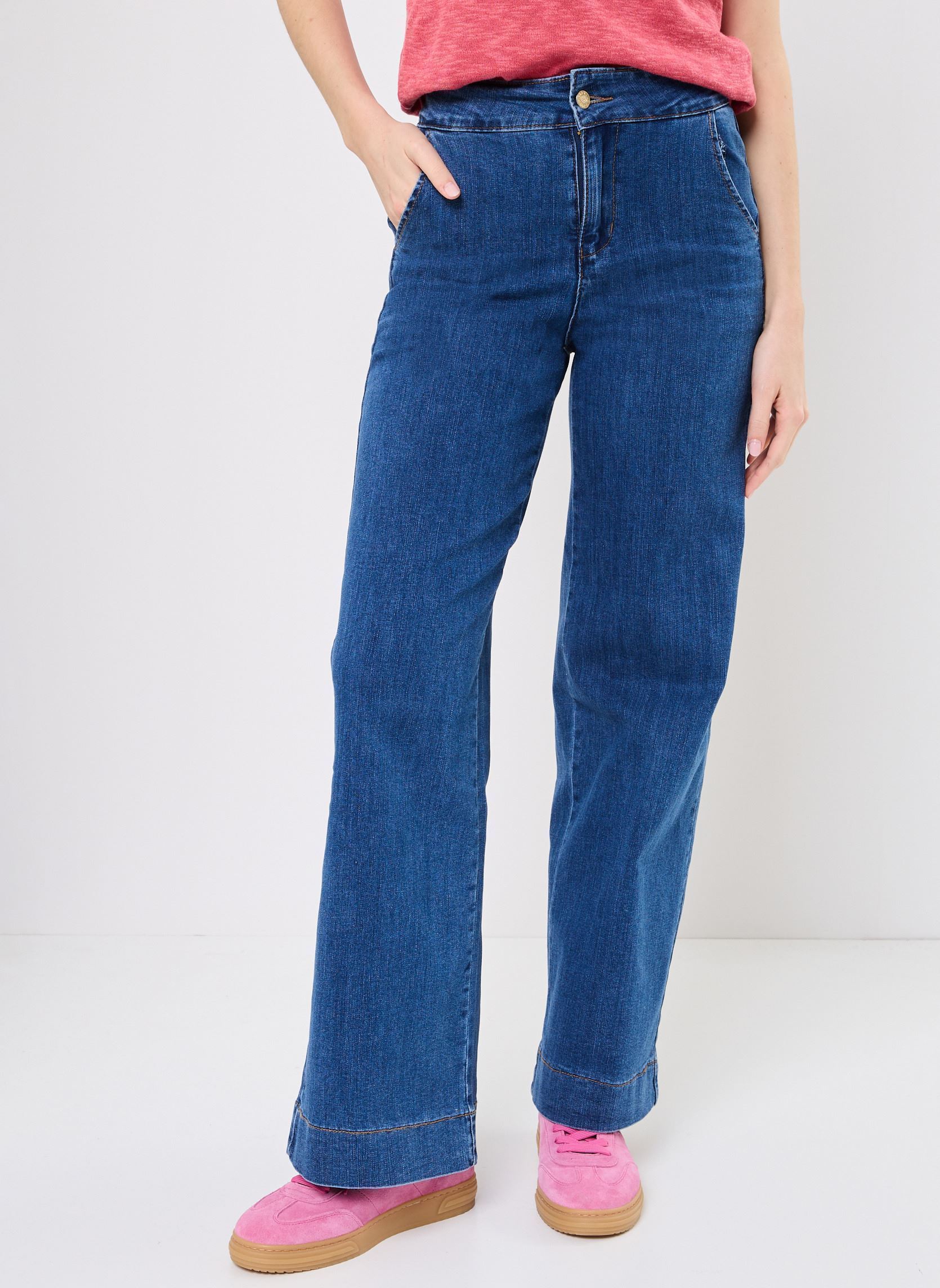 Wijde broeken E1693DE dames blauw Molly Bracken Wijde broeken E1693DE dames blauw DENIM BLUE