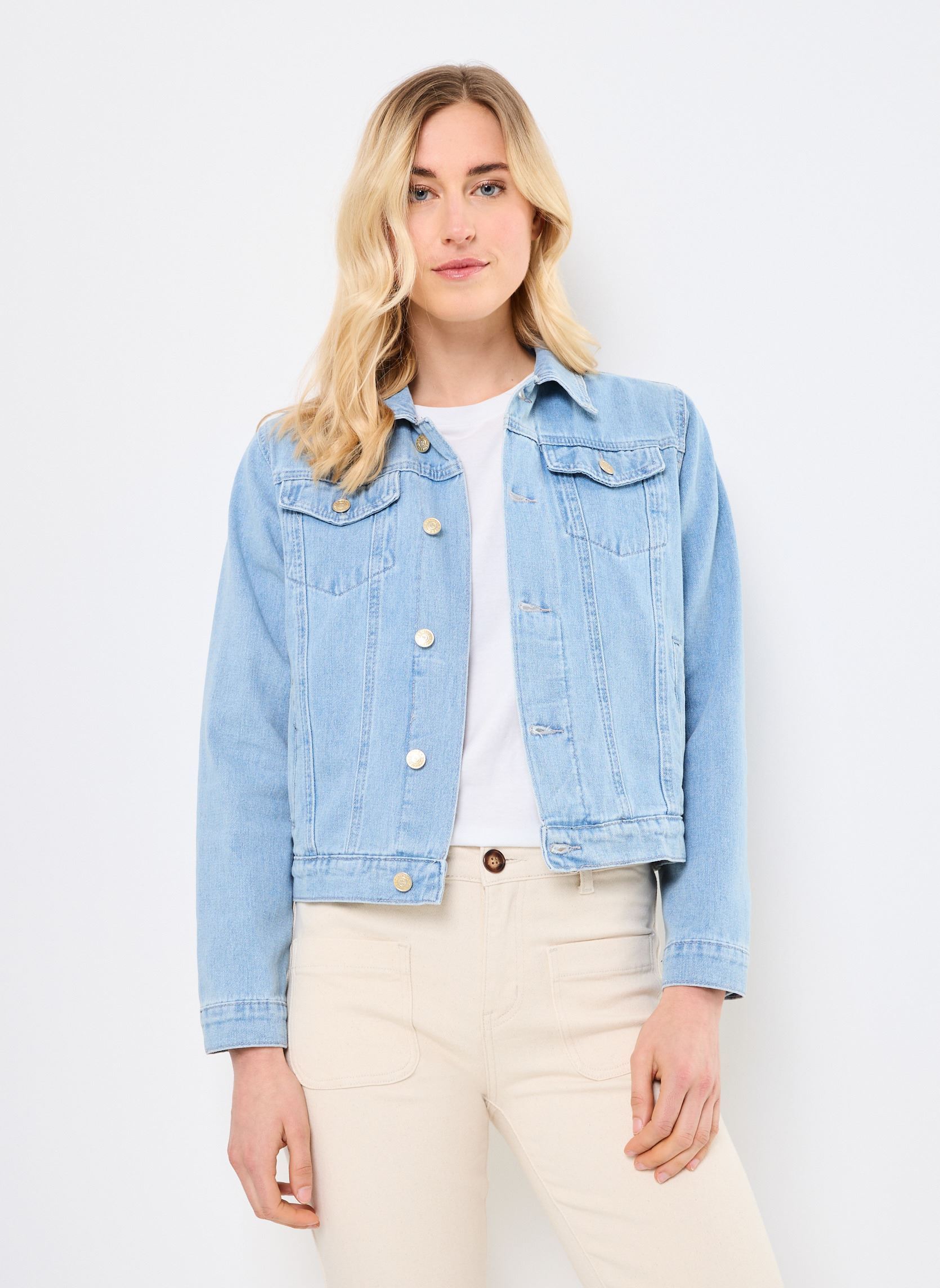 Spijkerjassen E1708DP dames blauw Molly Bracken Spijkerjassen E1708DP dames blauw LIGHT BLUE DENIM