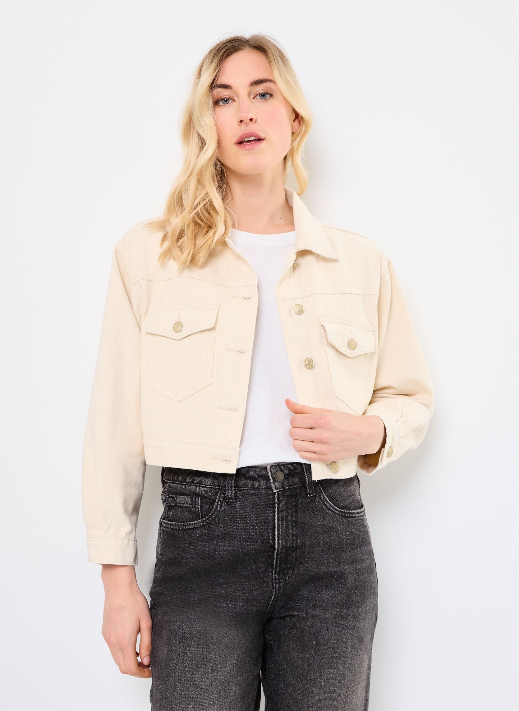 Jassen E1712DE dames wit Molly Bracken Jassen E1712DE dames wit CREAM