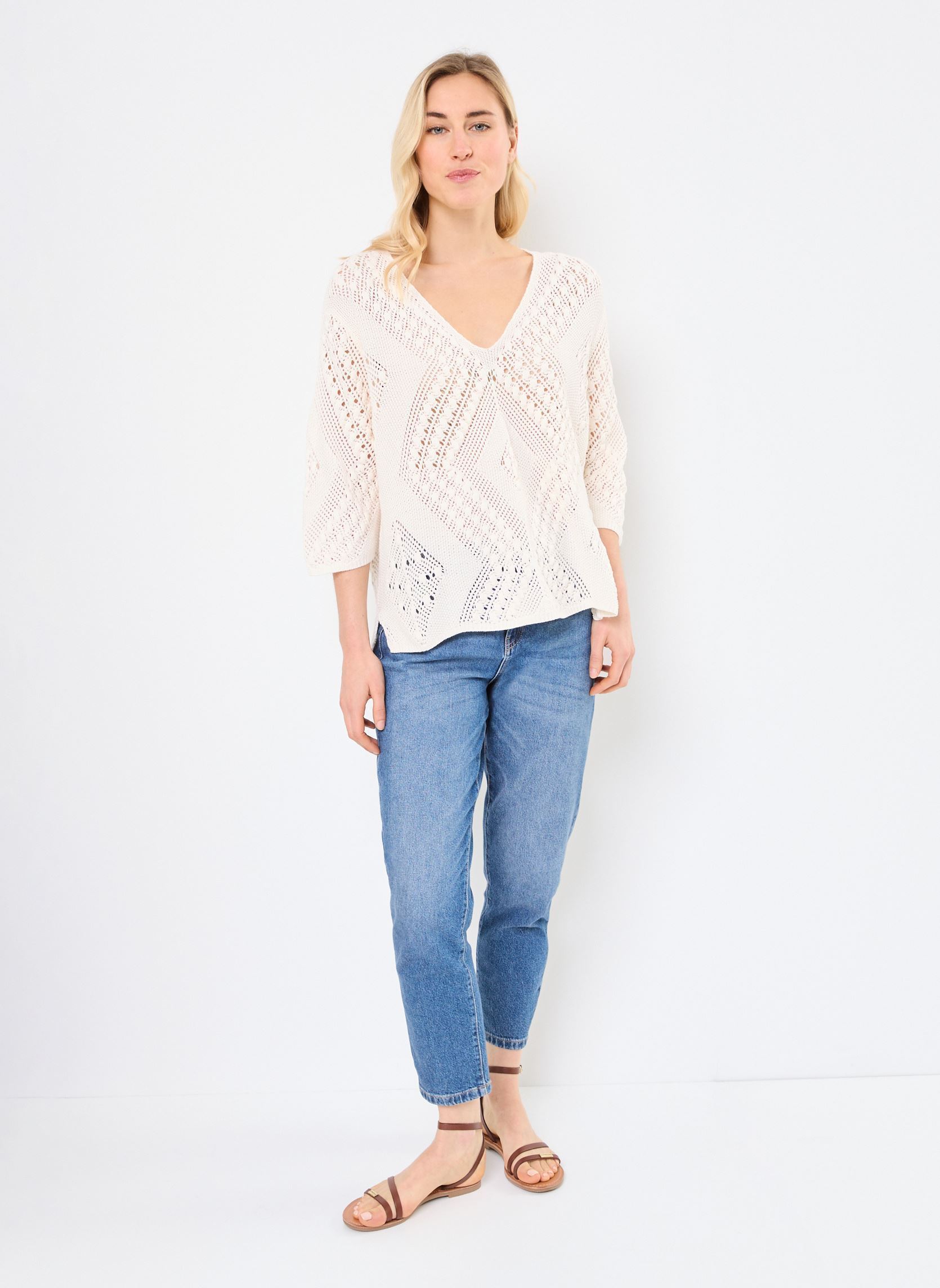 Pullover E1729DP damen weiß Molly Bracken Pullover E1729DP damen weiß OFFWHITE
