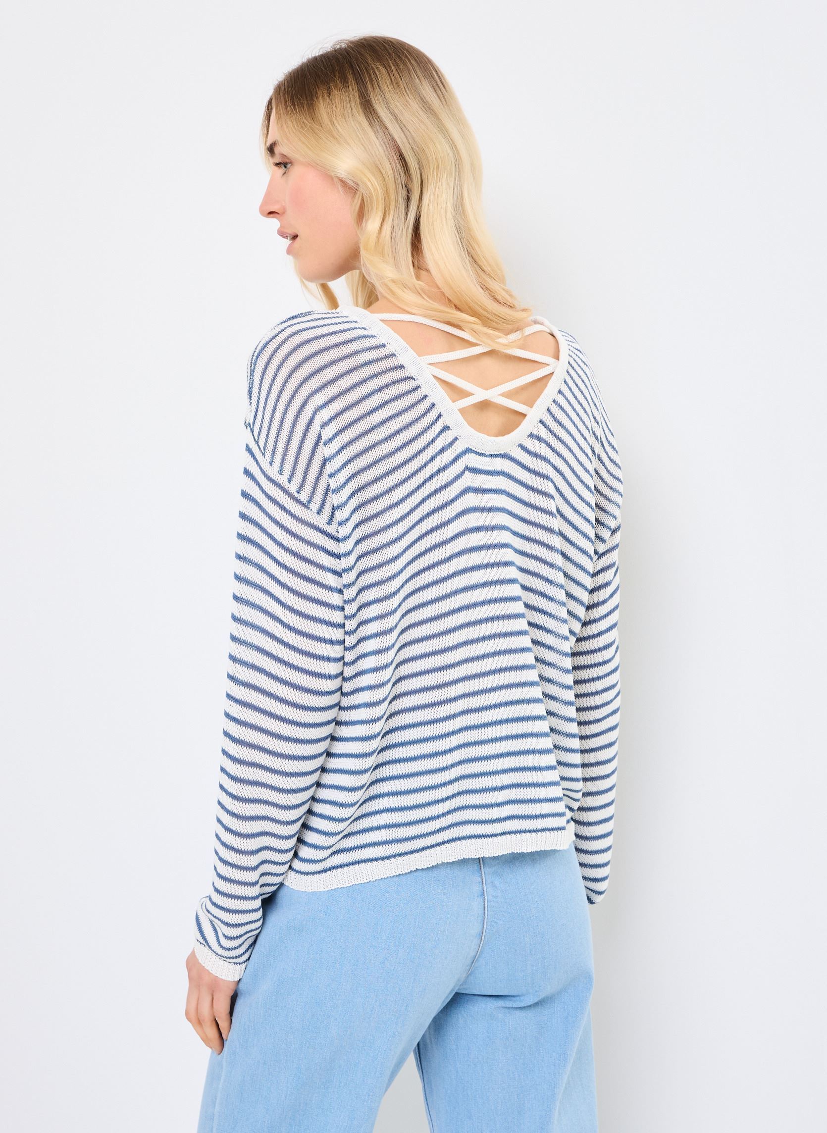 Pulls EF1555DP femme multicolore Molly Bracken Pulls EF1555DP femme multicolore OFFWHITE/DENIM
