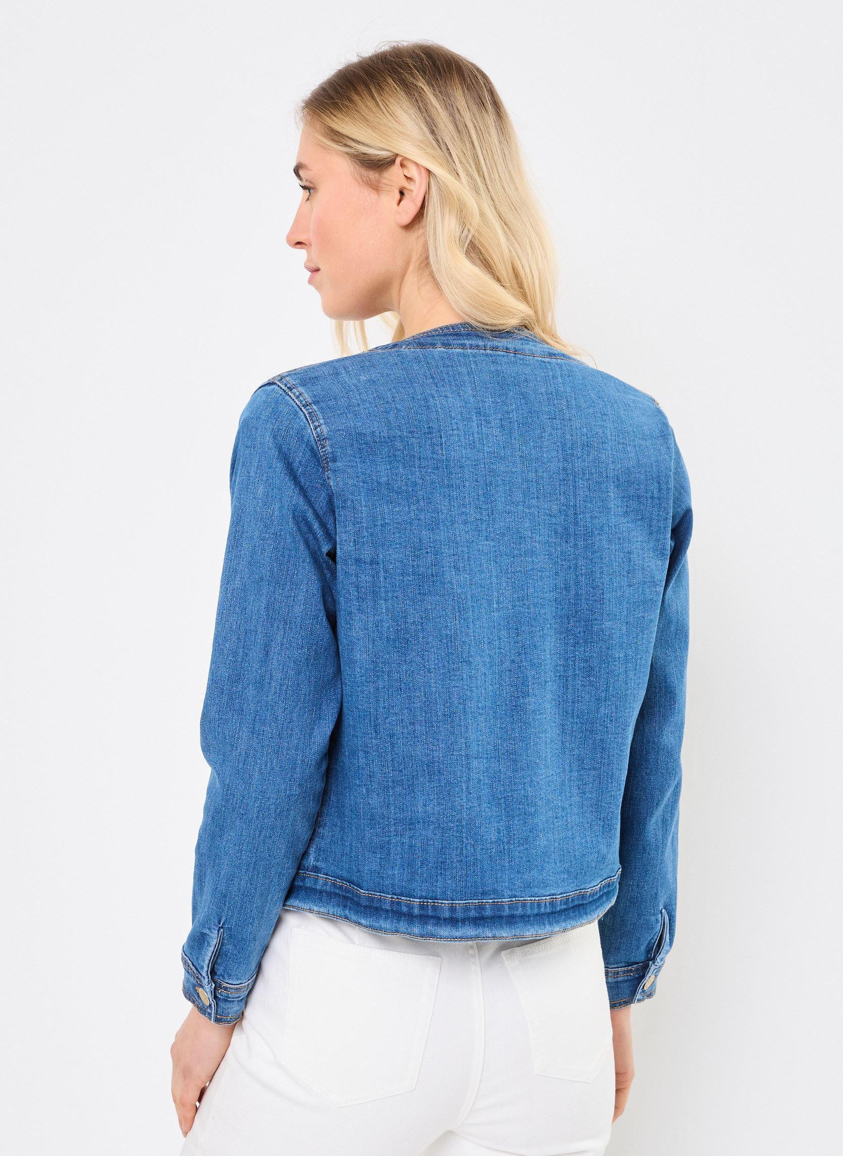 Vestes en jean EF1587DE femme bleu Molly Bracken Vestes en jean EF1587DE femme bleu DENIM BLUE