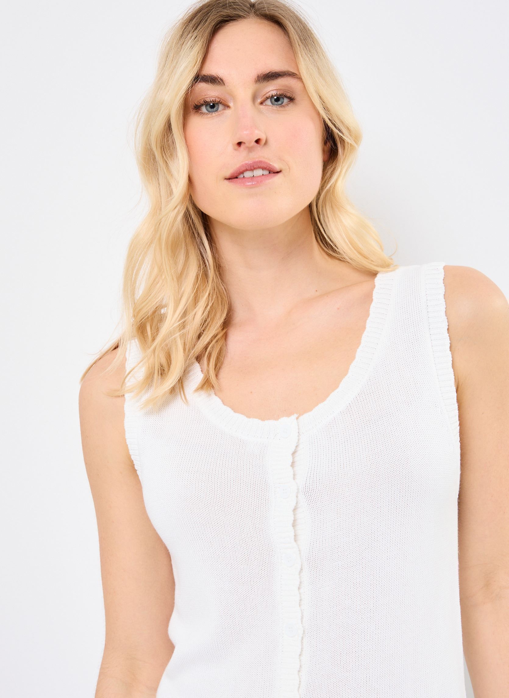 Vesten EF1589DP dames wit Molly Bracken Vesten EF1589DP dames wit OFFWHITE