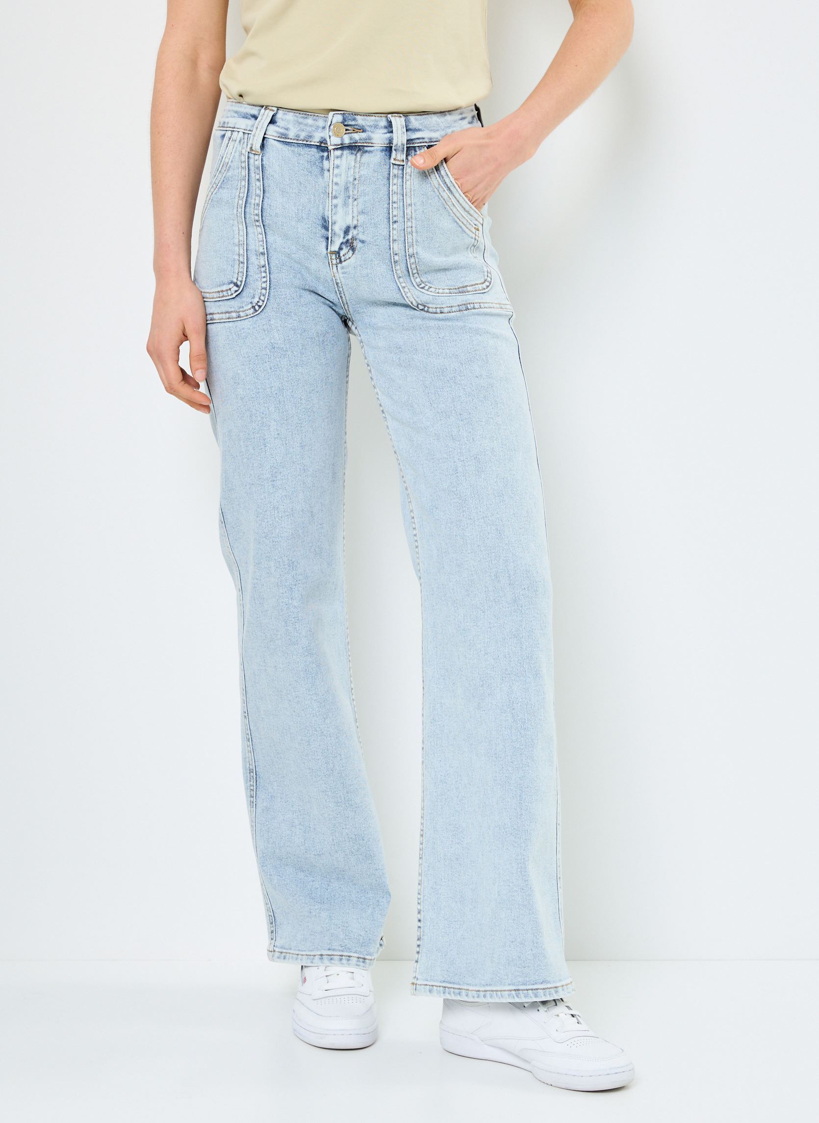 Rechte broeken ER137DE dames blauw Molly Bracken Rechte broeken ER137DE dames blauw LIGHT BLUE DENIM