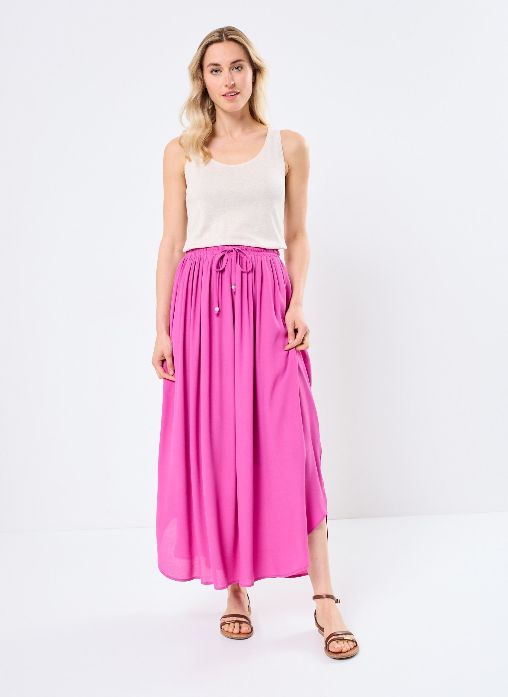 Faldas largas LA1662BDE mujer rosa Molly Bracken Faldas largas LA1662BDE mujer rosa PURPLE BOUGAINVILLIER
