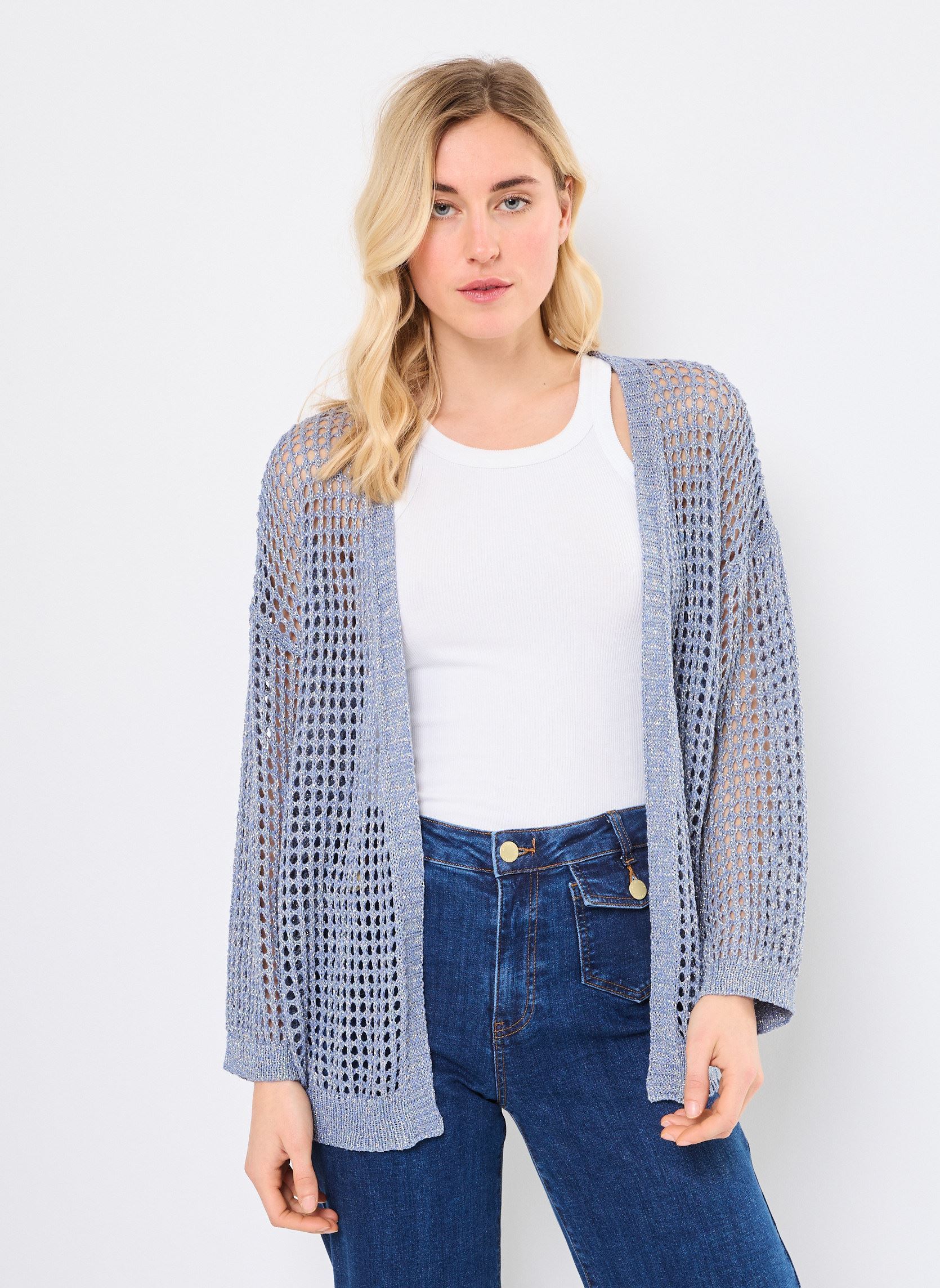Strickjacken und Westen LA1711DP damen blau Molly Bracken Strickjacken und Westen LA1711DP damen blau BLUE