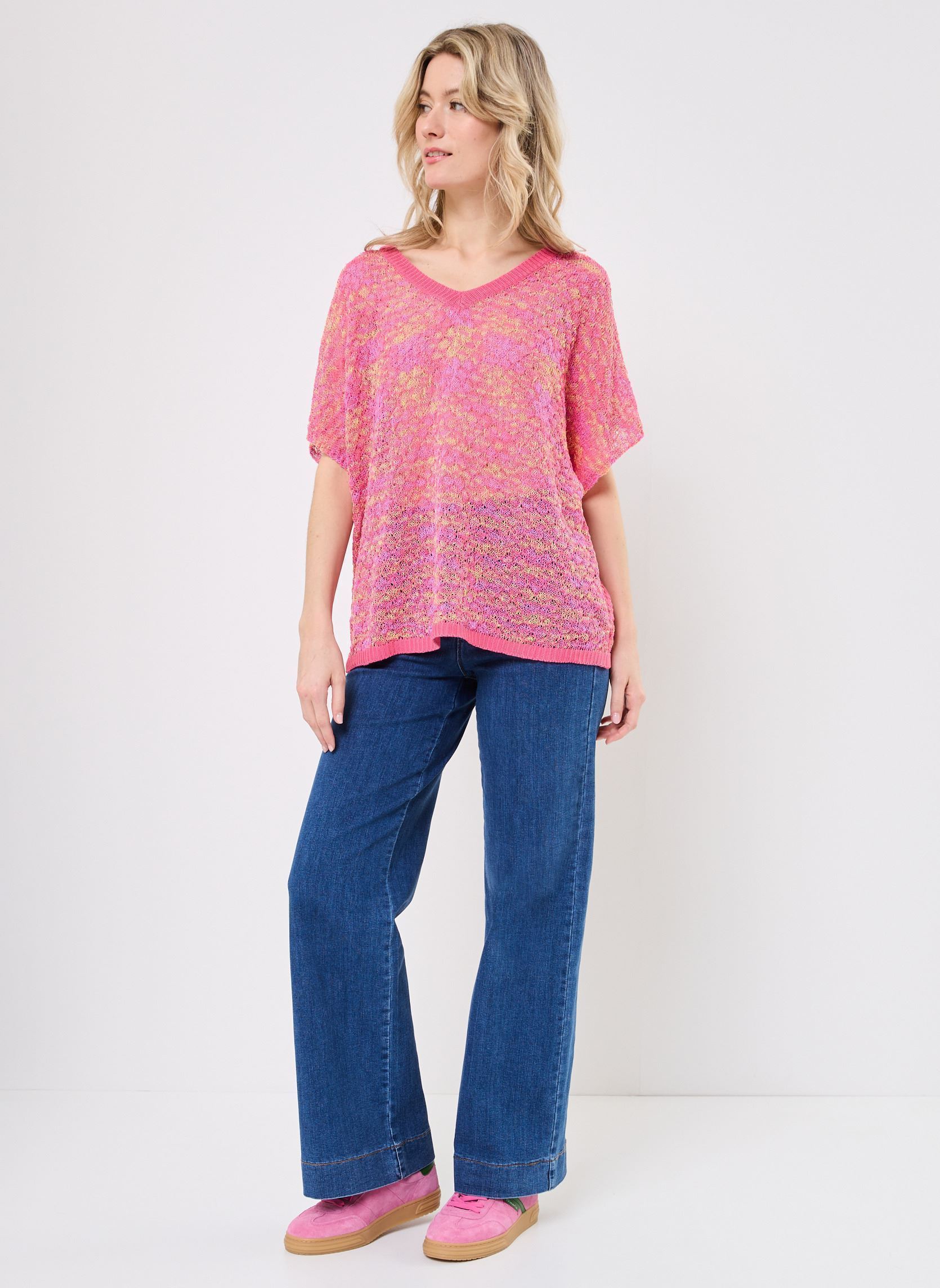 Pulls LA1729DP femme rose Molly Bracken Pulls LA1729DP femme rose FUCHSIA