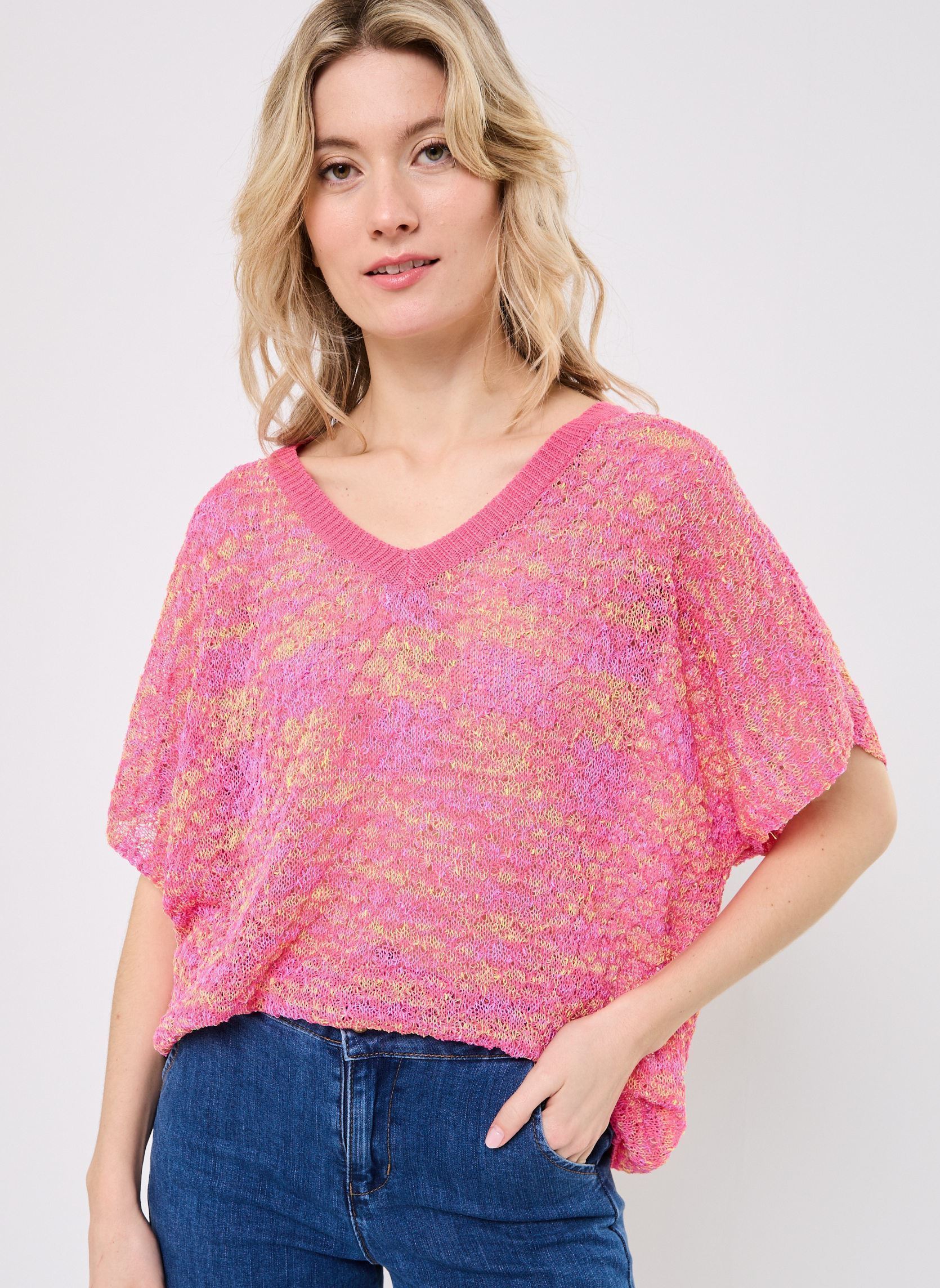 Pulls LA1729DP femme rose Molly Bracken Pulls LA1729DP femme rose FUCHSIA