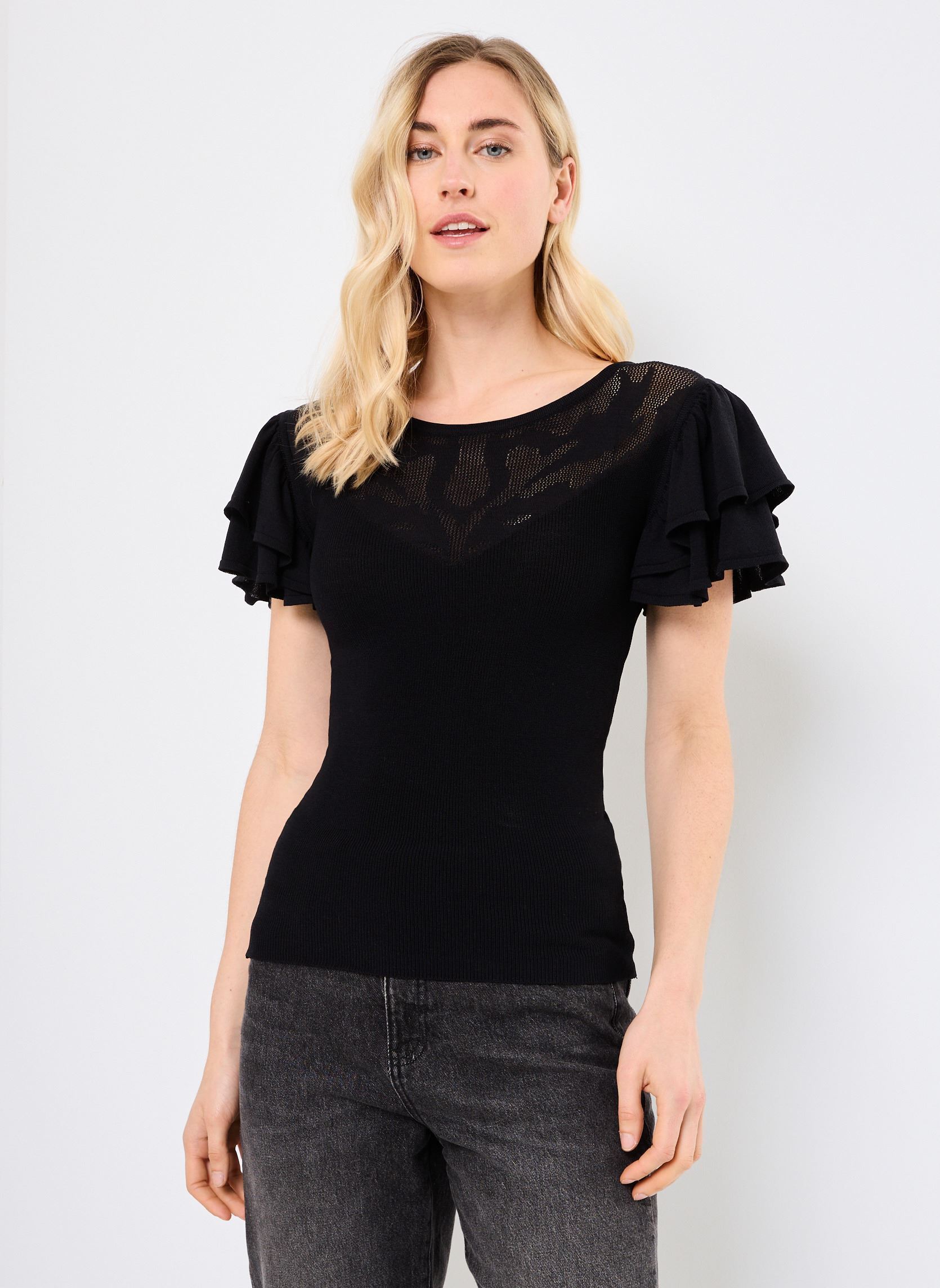 Kurzarm-T-Shirts LA1731DP damen schwarz Molly Bracken Kurzarm-T-Shirts LA1731DP damen schwarz BLACK
