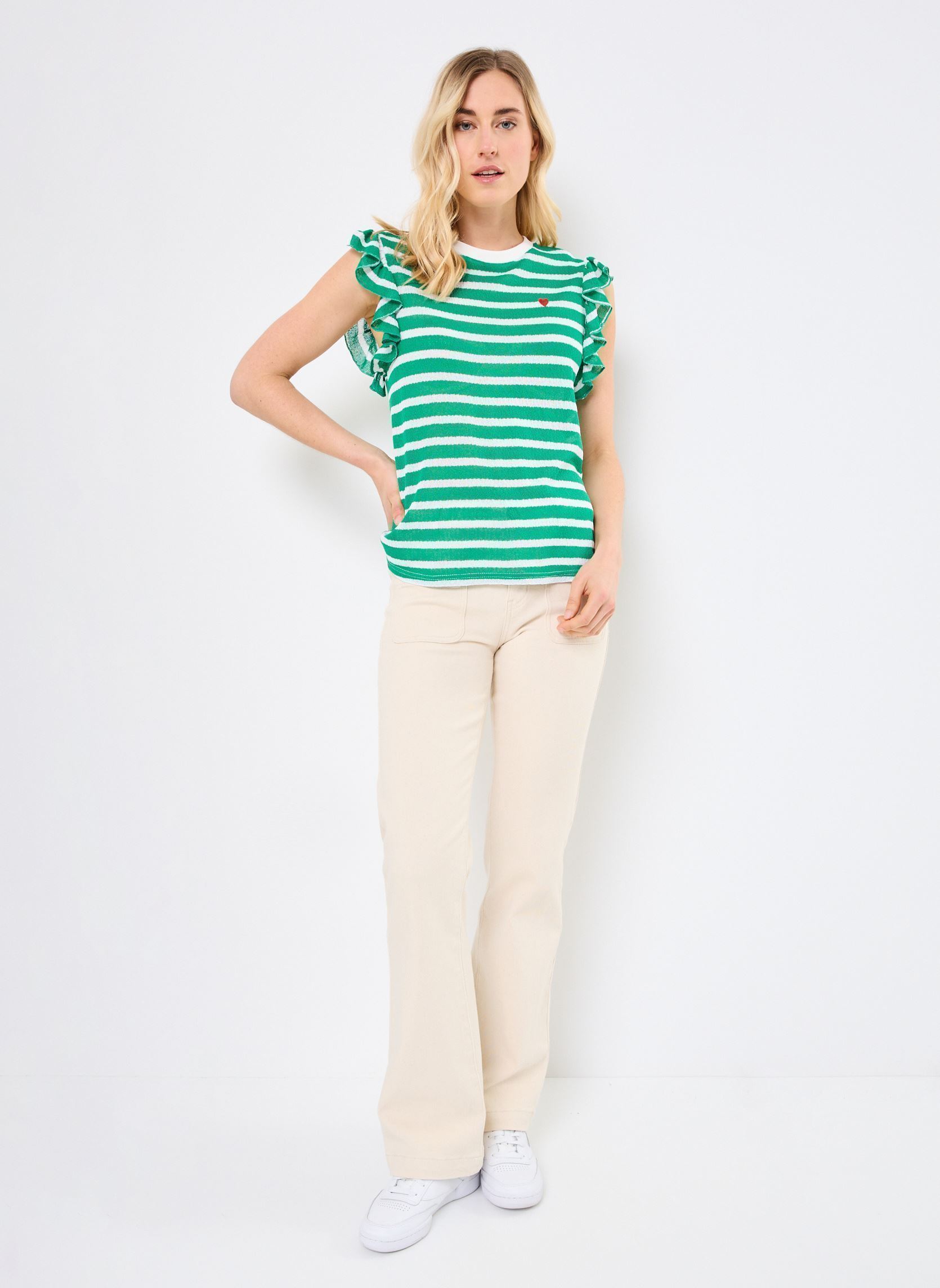 Tee-shirts manches courtes LA1740DE femme vert Molly Bracken Tee-shirts manches courtes LA1740DE femme vert GREEN