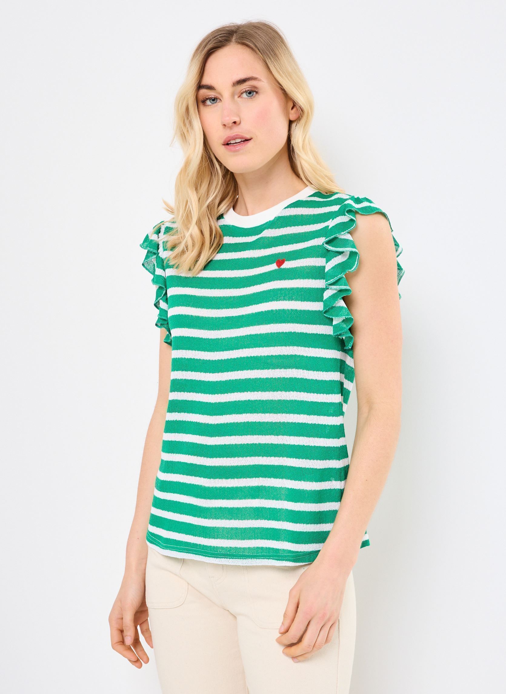 Tee-shirts manches courtes LA1740DE femme vert Molly Bracken Tee-shirts manches courtes LA1740DE femme vert GREEN