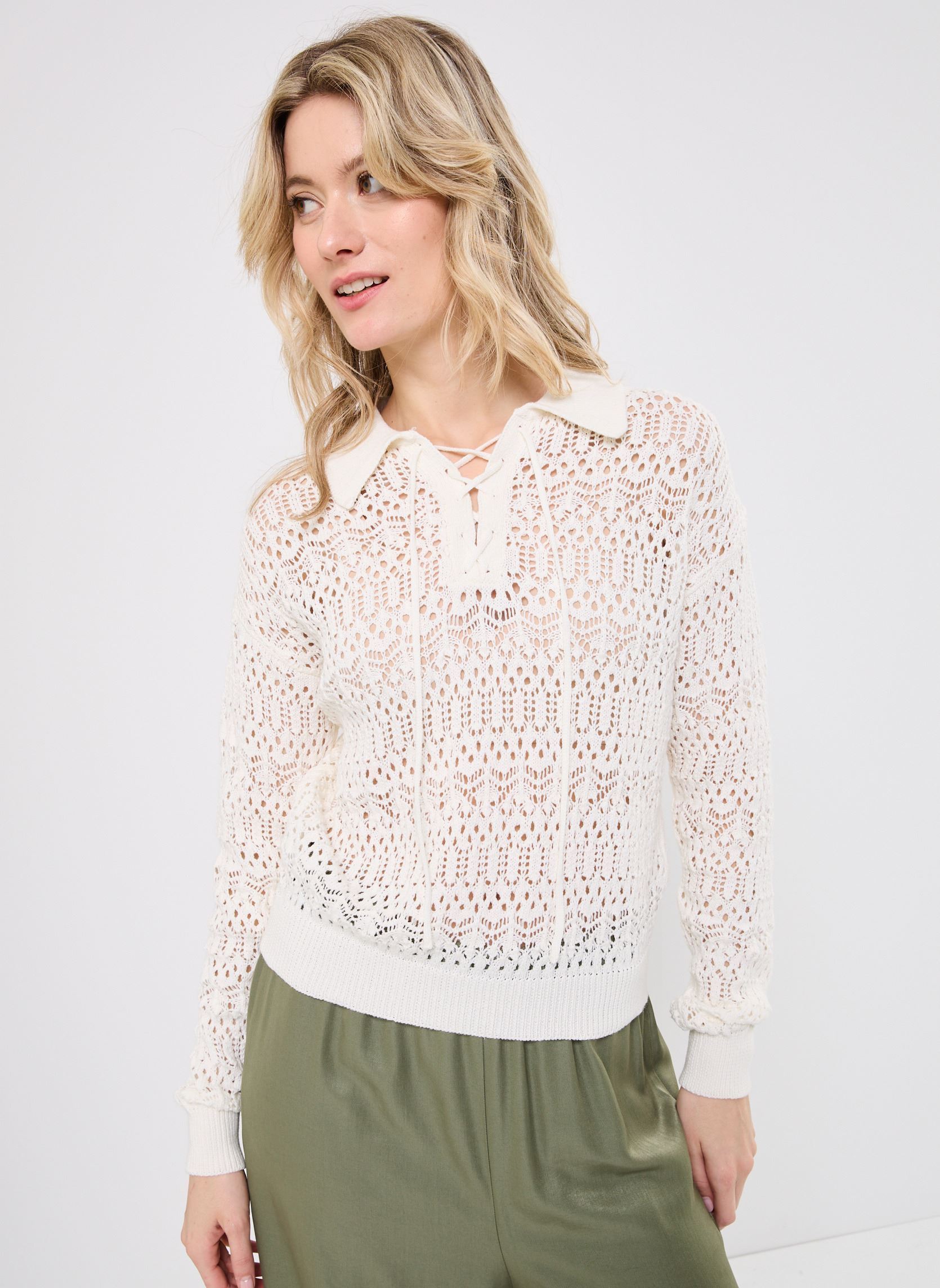 Pulls M146DP femme blanc Molly Bracken Pulls M146DP femme blanc CREAM