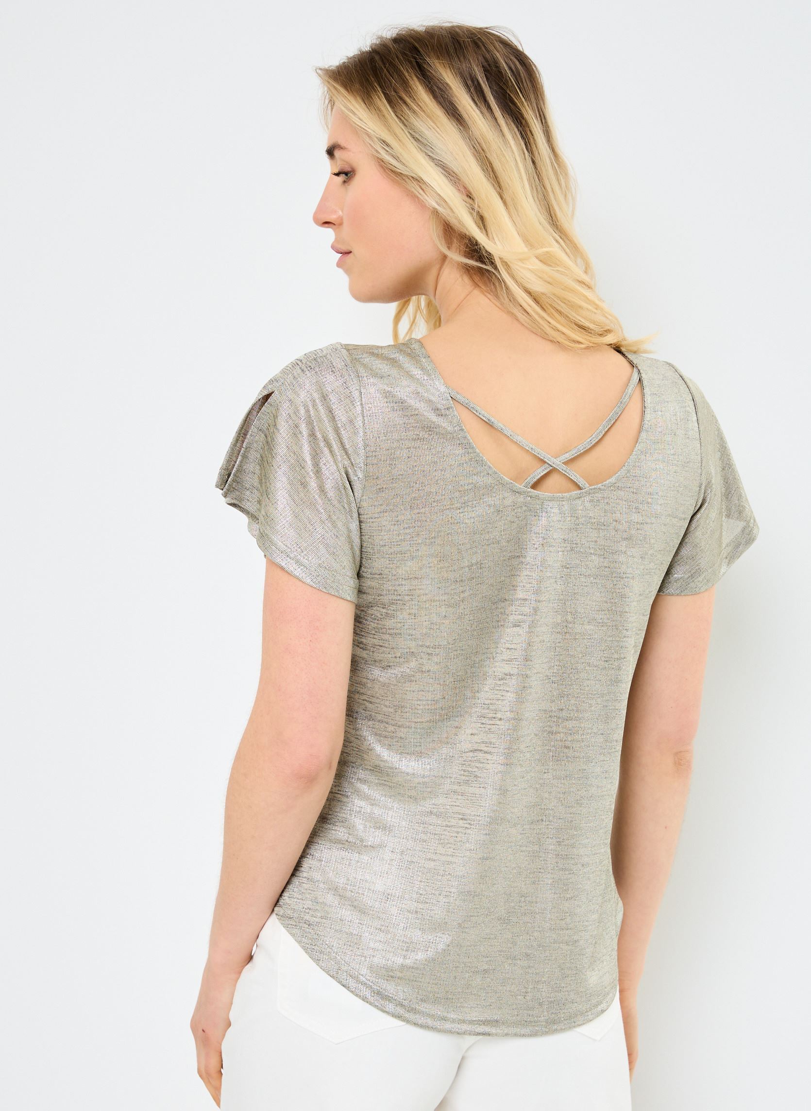 Kurzarm-T-Shirts P1677DE damen beige Molly Bracken Kurzarm-T-Shirts P1677DE damen beige BEIGE