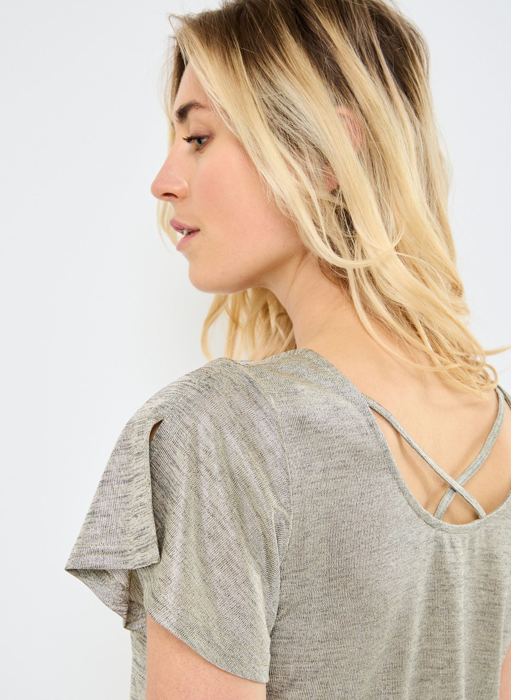 Kurzarm-T-Shirts P1677DE damen beige Molly Bracken Kurzarm-T-Shirts P1677DE damen beige BEIGE
