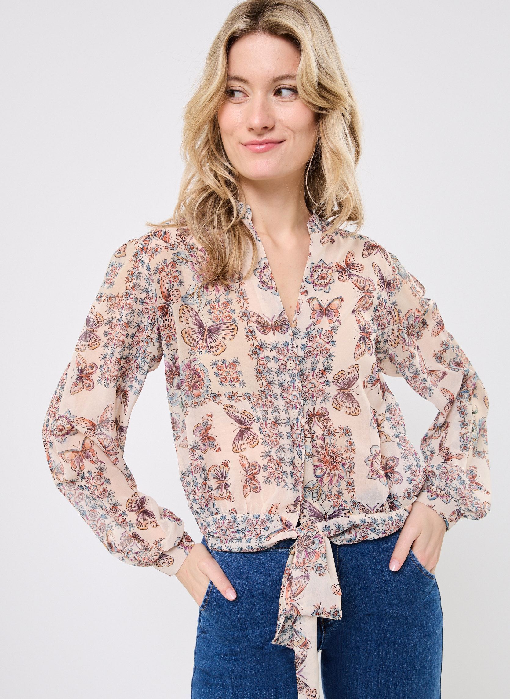 Blouses P1771ADE femme multicolore Molly Bracken Blouses P1771ADE femme multicolore CREAM CAPUCINE