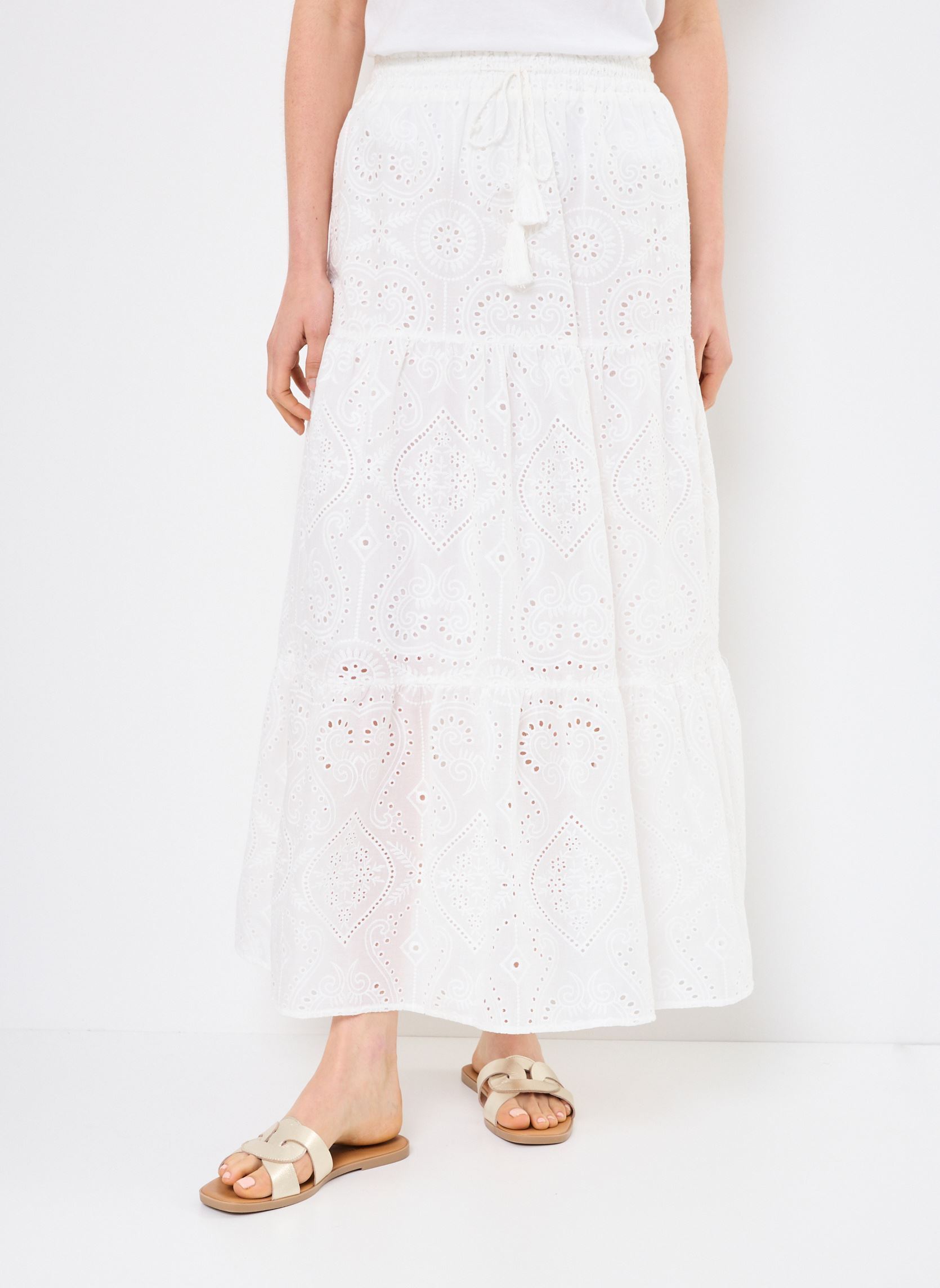 Lange rokken T1767DE dames wit Molly Bracken Lange rokken T1767DE dames wit WHITE