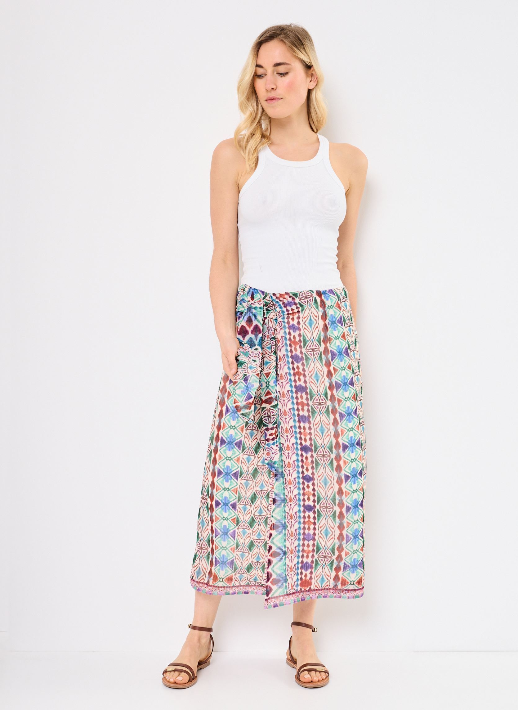 Jupes mi-longues T1769BDP femme multicolore Molly Bracken Jupes mi-longues T1769BDP femme multicolore MULTICO ELEA