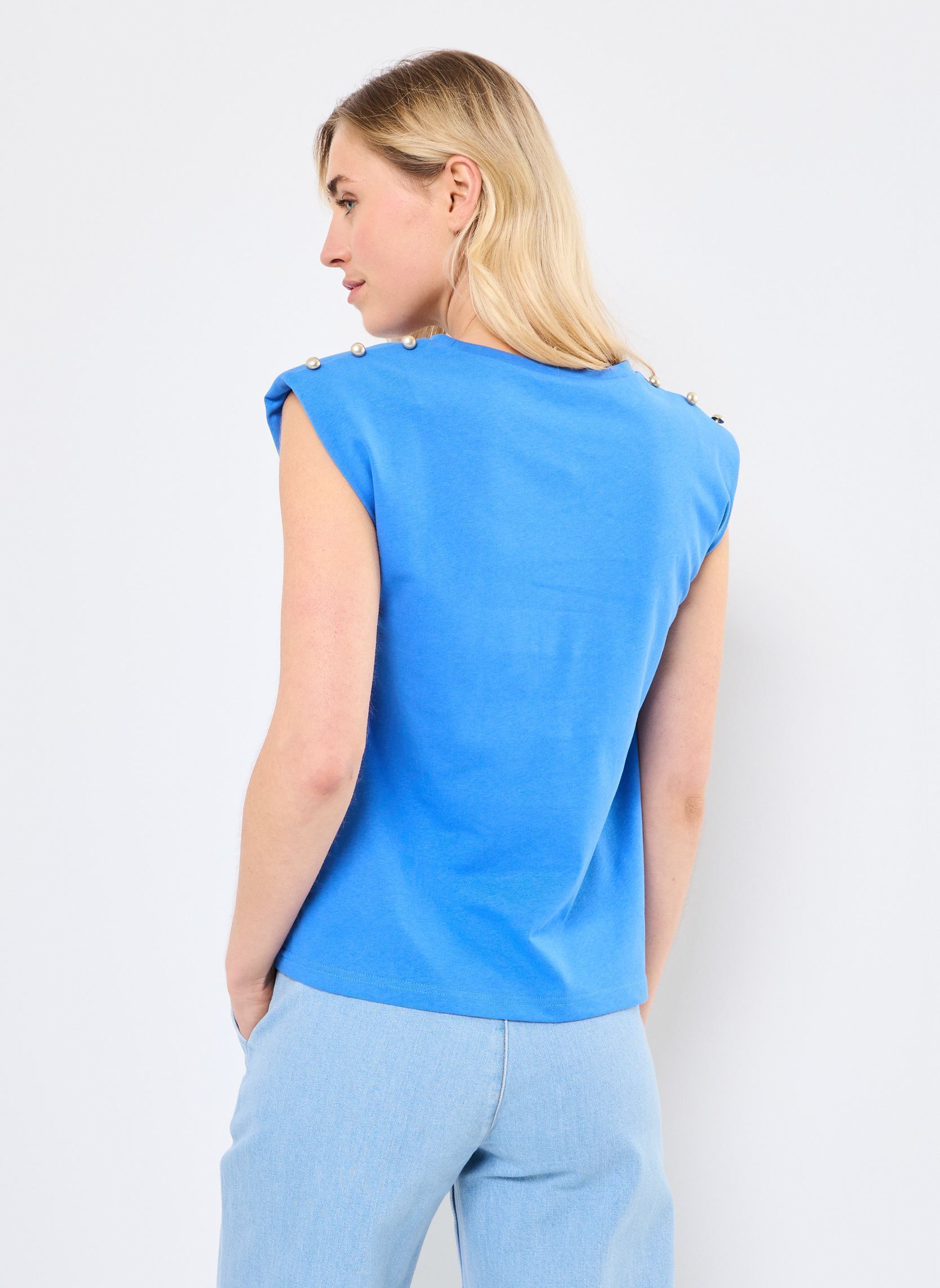 Tee-shirts manches courtes T2018DP femme bleu Molly Bracken Tee-shirts manches courtes T2018DP femme bleu BLUE