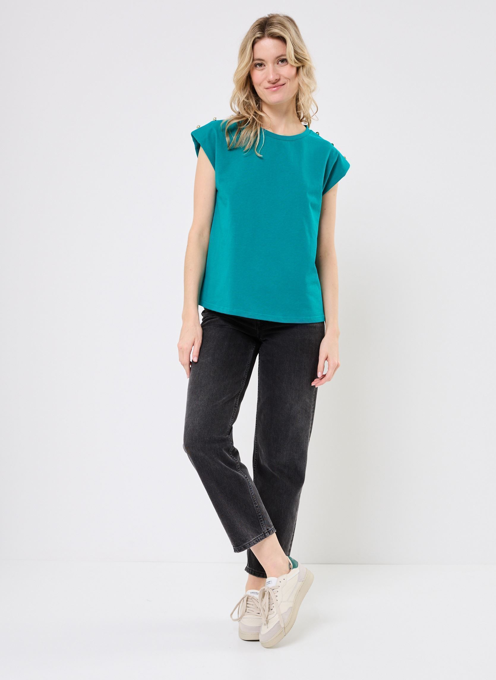 Tee-shirts manches courtes T2018DP femme vert Molly Bracken Tee-shirts manches courtes T2018DP femme vert EMERALD GREEN
