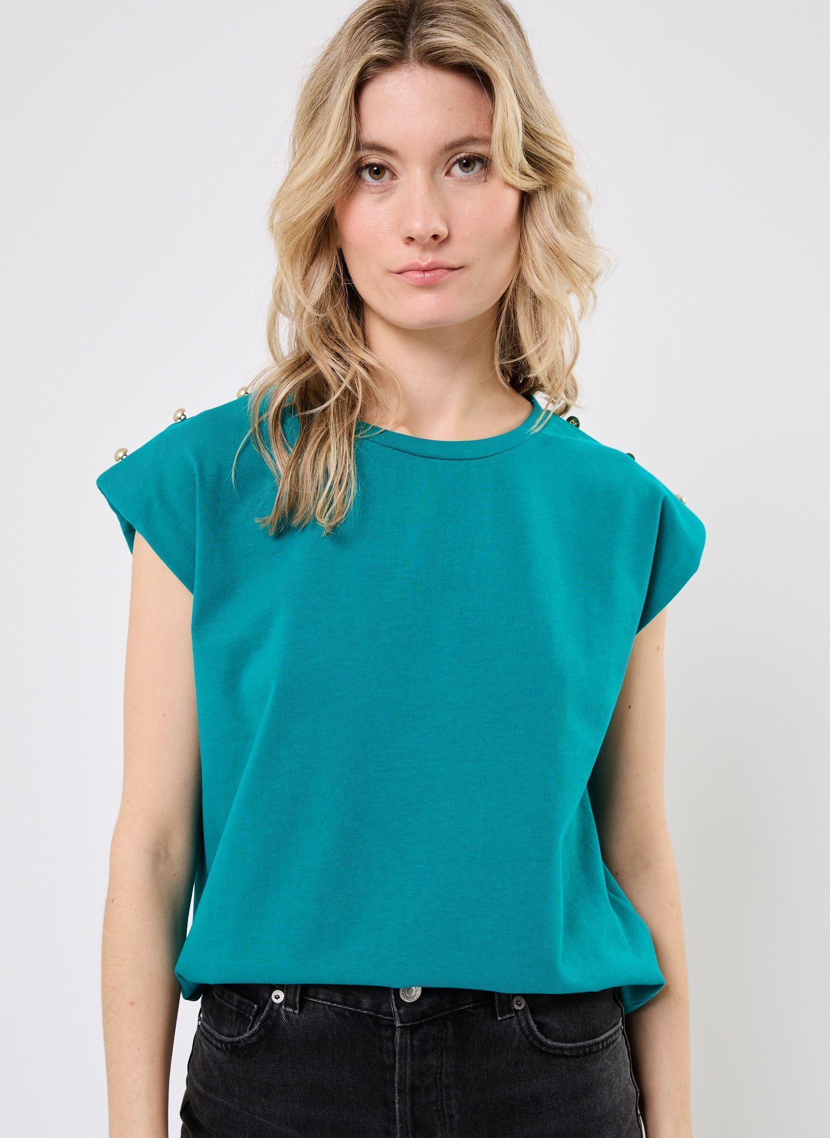 Tee-shirts manches courtes T2018DP femme vert Molly Bracken Tee-shirts manches courtes T2018DP femme vert EMERALD GREEN