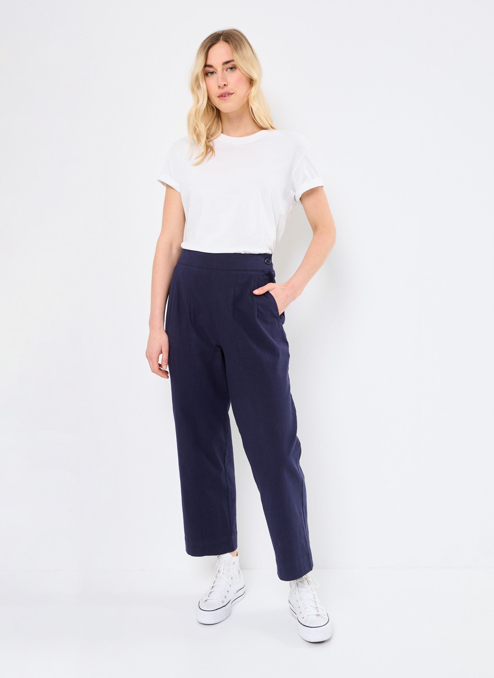Pantalons droit TR163DP femme bleu Molly Bracken Pantalons droit TR163DP femme bleu NAVY BLUE