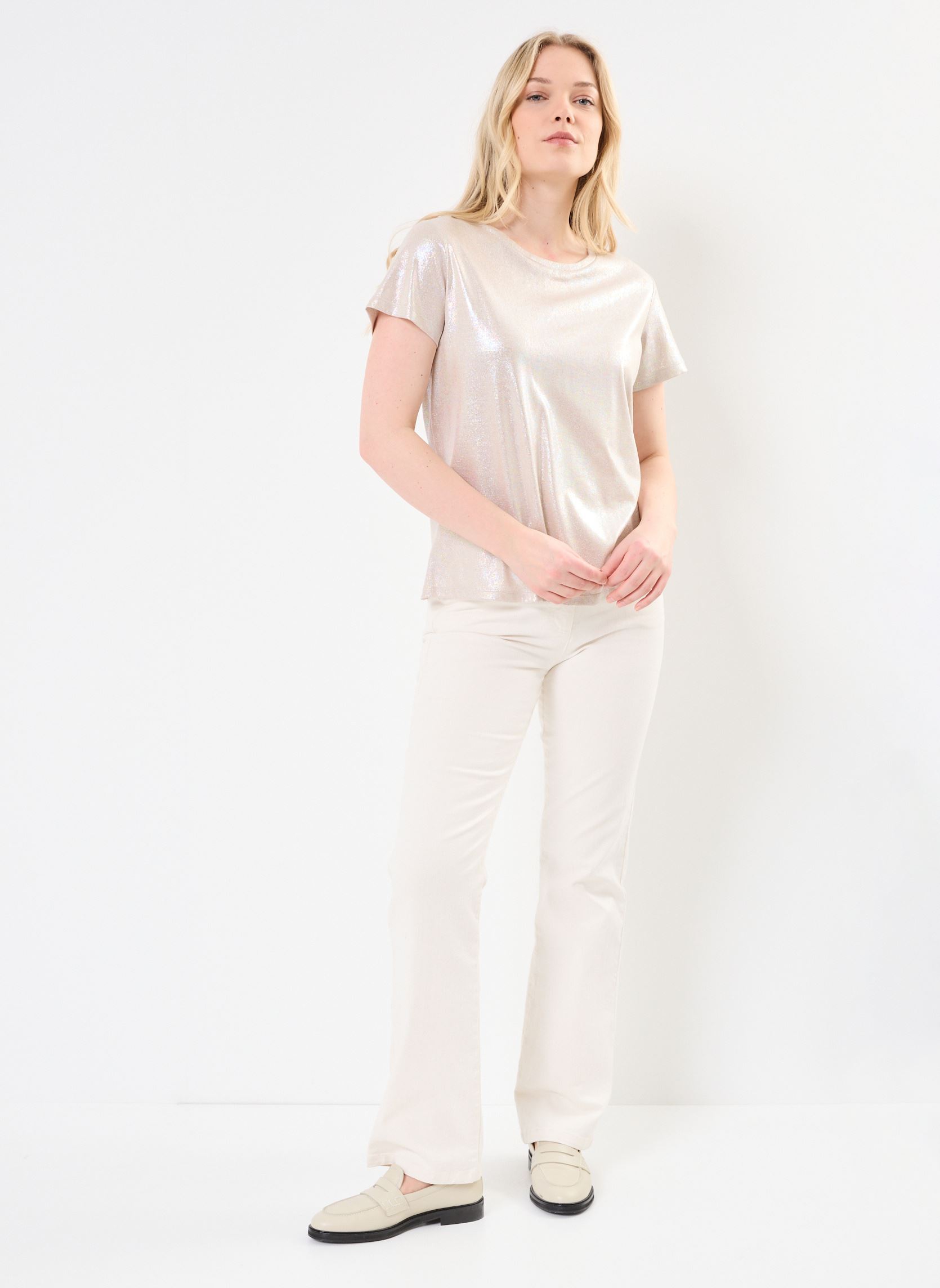 Tee-shirts manches courtes TS103DP femme beige Molly Bracken Tee-shirts manches courtes TS103DP femme beige BEIGE