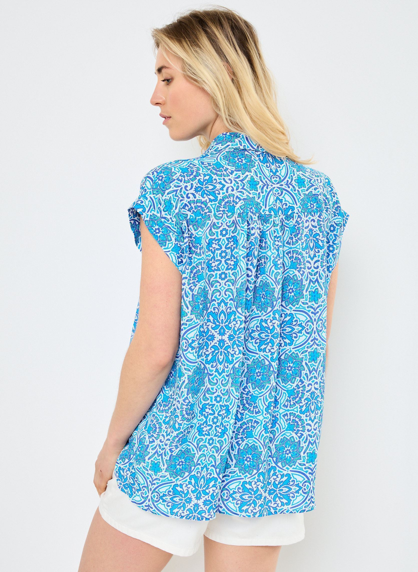 Kurzarm-Hemden Z586ADE damen blau Molly Bracken Kurzarm-Hemden Z586ADE damen blau BLUE ASHA