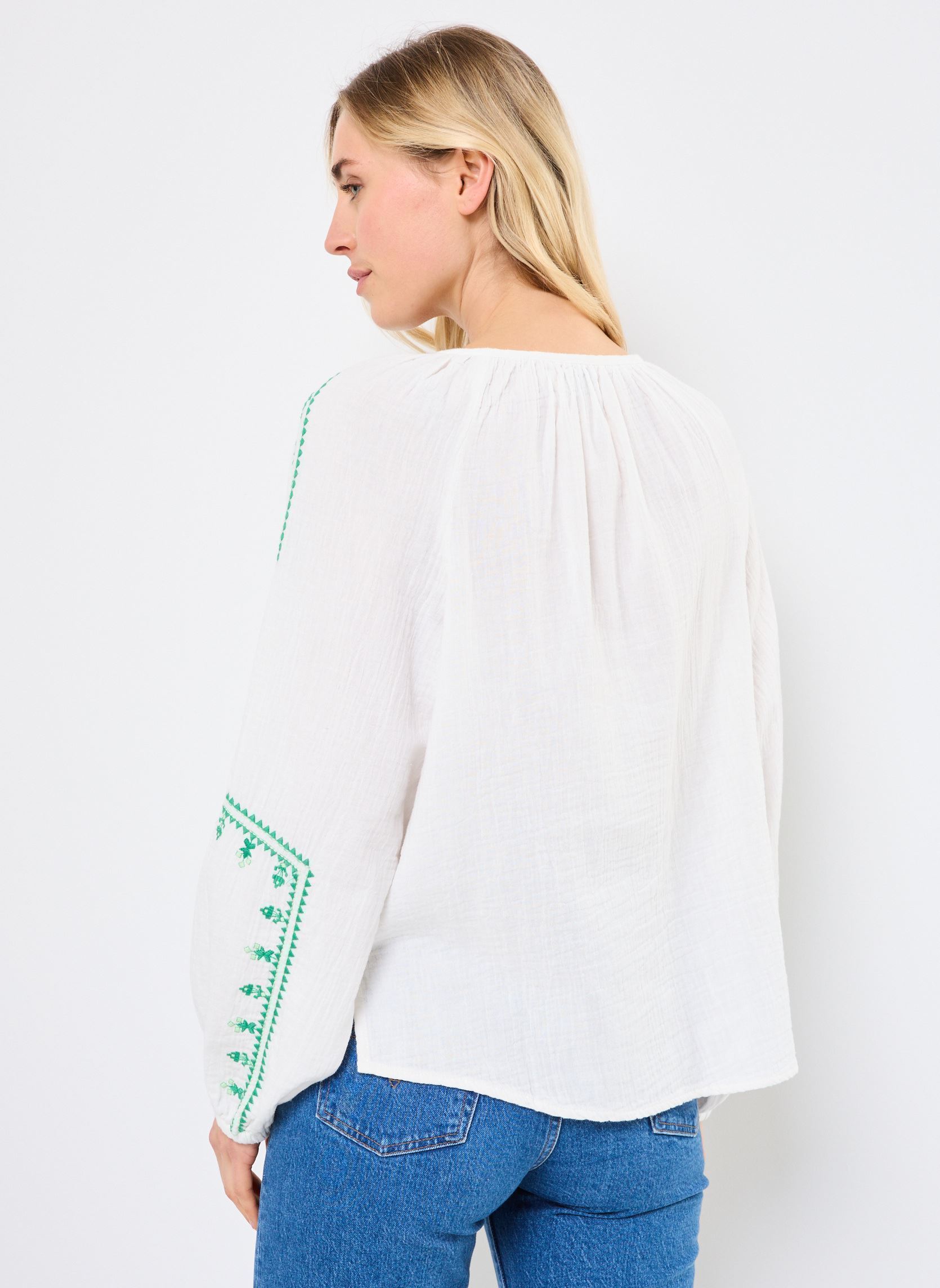 Blouses manches longues Z629DE femme blanc Molly Bracken Blouses manches longues Z629DE femme blanc WHITE