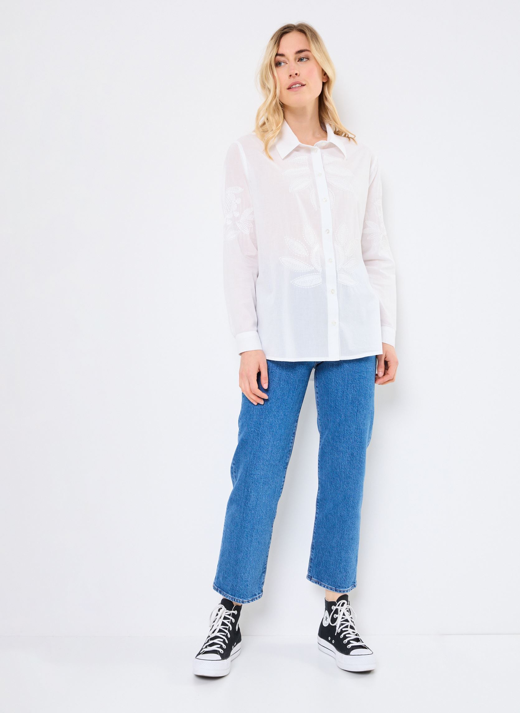 Langarm-Hemden Z630DE damen weiß Molly Bracken Langarm-Hemden Z630DE damen weiß WHITE