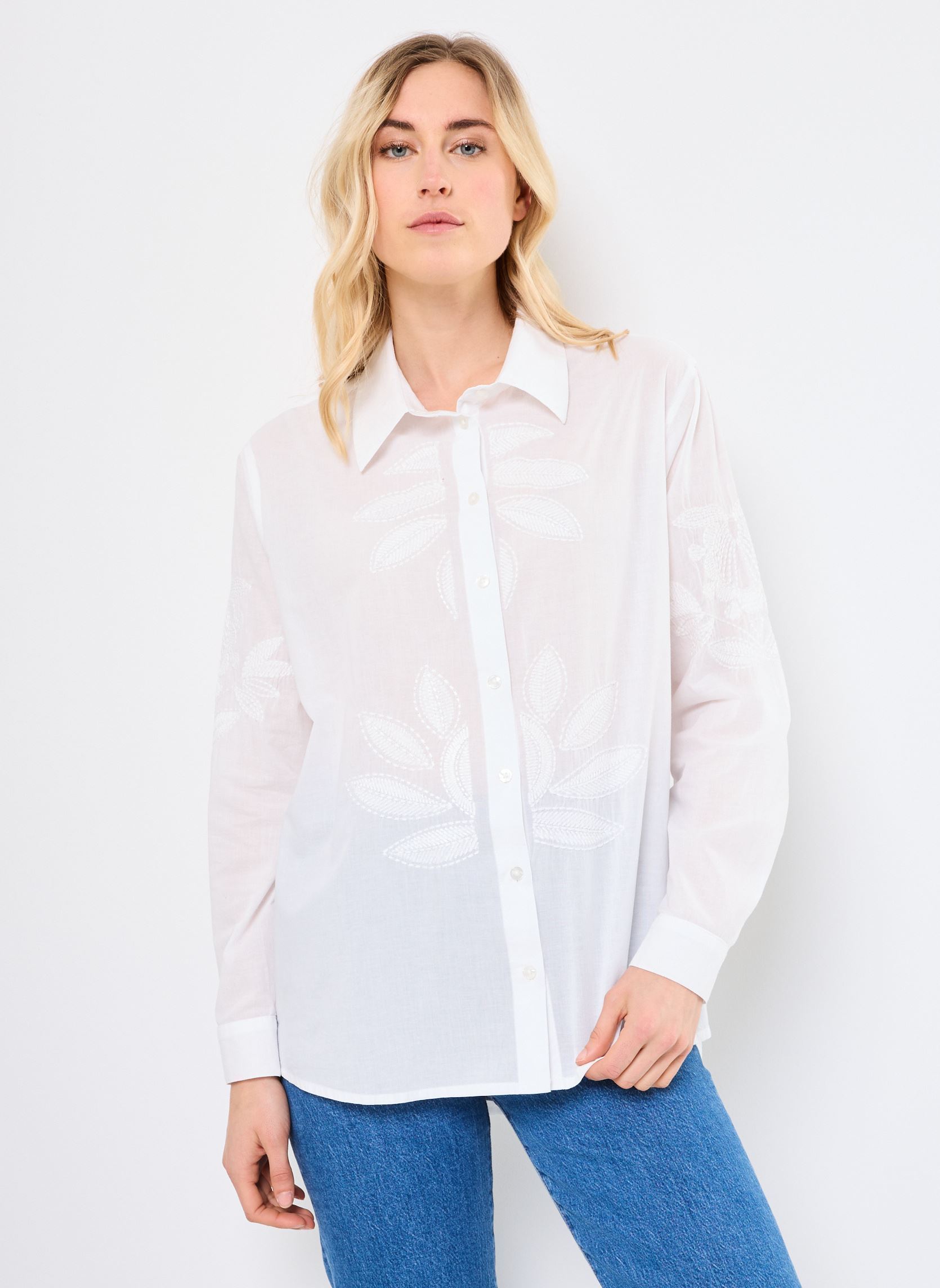 Langarm-Hemden Z630DE damen weiß Molly Bracken Langarm-Hemden Z630DE damen weiß WHITE