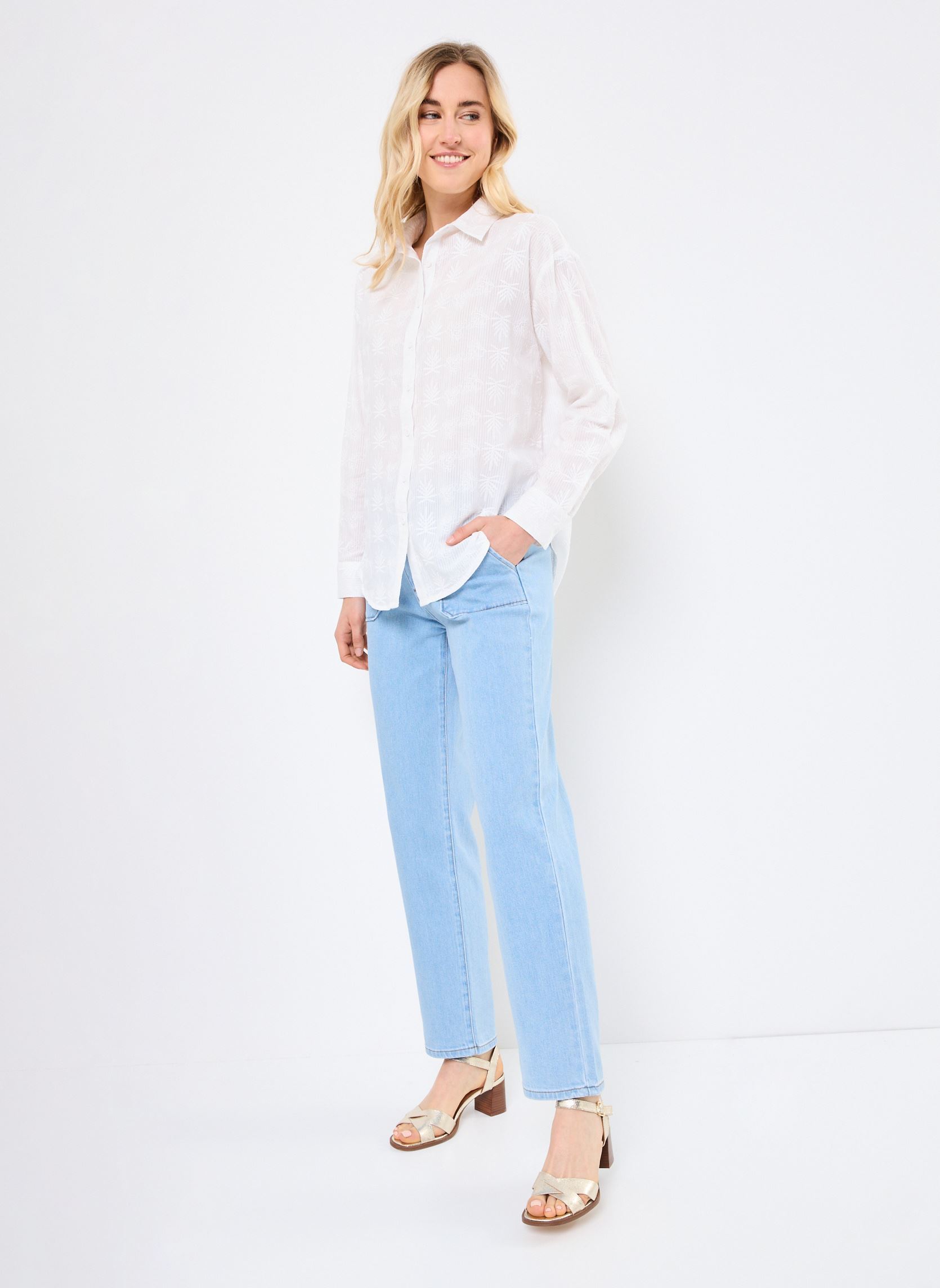 Camicie a maniche lunghe Z631DE donna bianco Molly Bracken Camicie a maniche lunghe Z631DE donna bianco WHITE