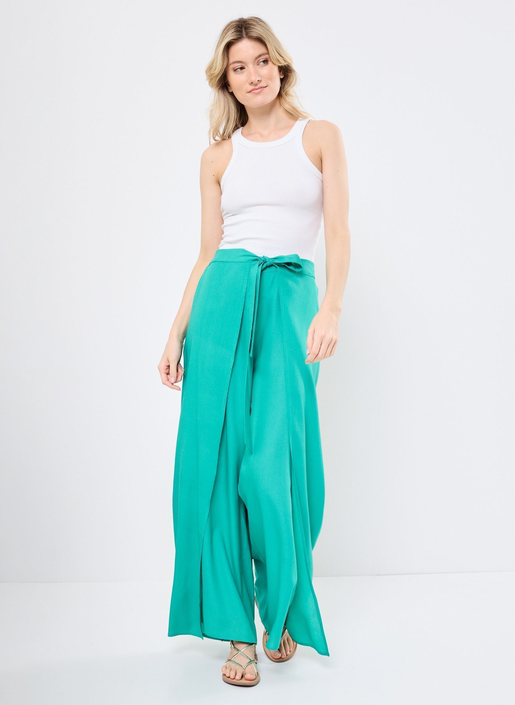 Pantalons larges ZB152ADE femme vert Molly Bracken Pantalons larges ZB152ADE femme vert EMERALD GREEN