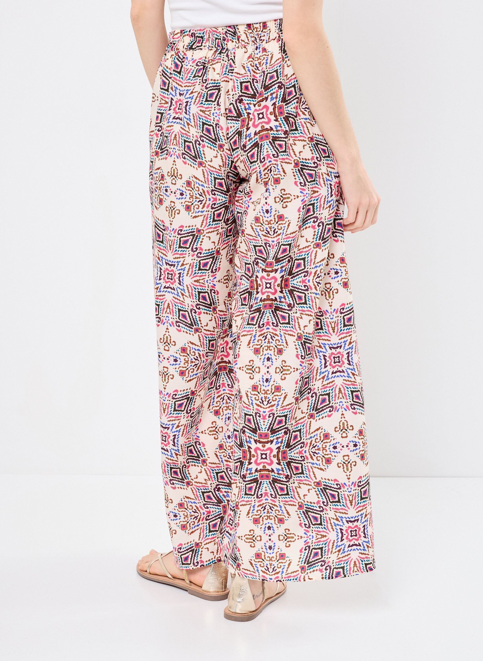 Pantalons larges ZB152CDE femme multicolore Molly Bracken Pantalons larges ZB152CDE femme multicolore CREAM PADMA