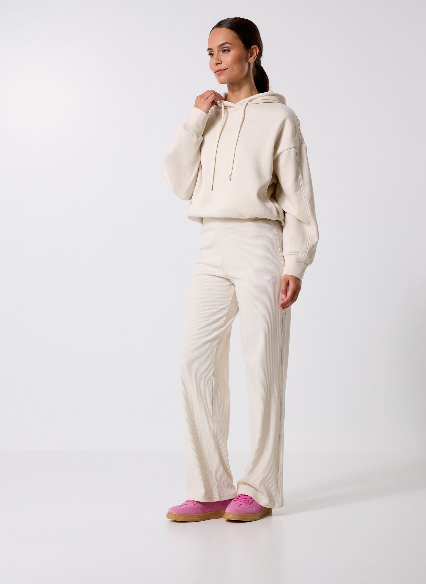 Bas de jogging ESS ELEVATED High-Waist Straight Leg Rib femme blanc Puma Bas de jogging ESS ELEVATED High-Waist Straight Leg Rib femme blanc Alpine Snow