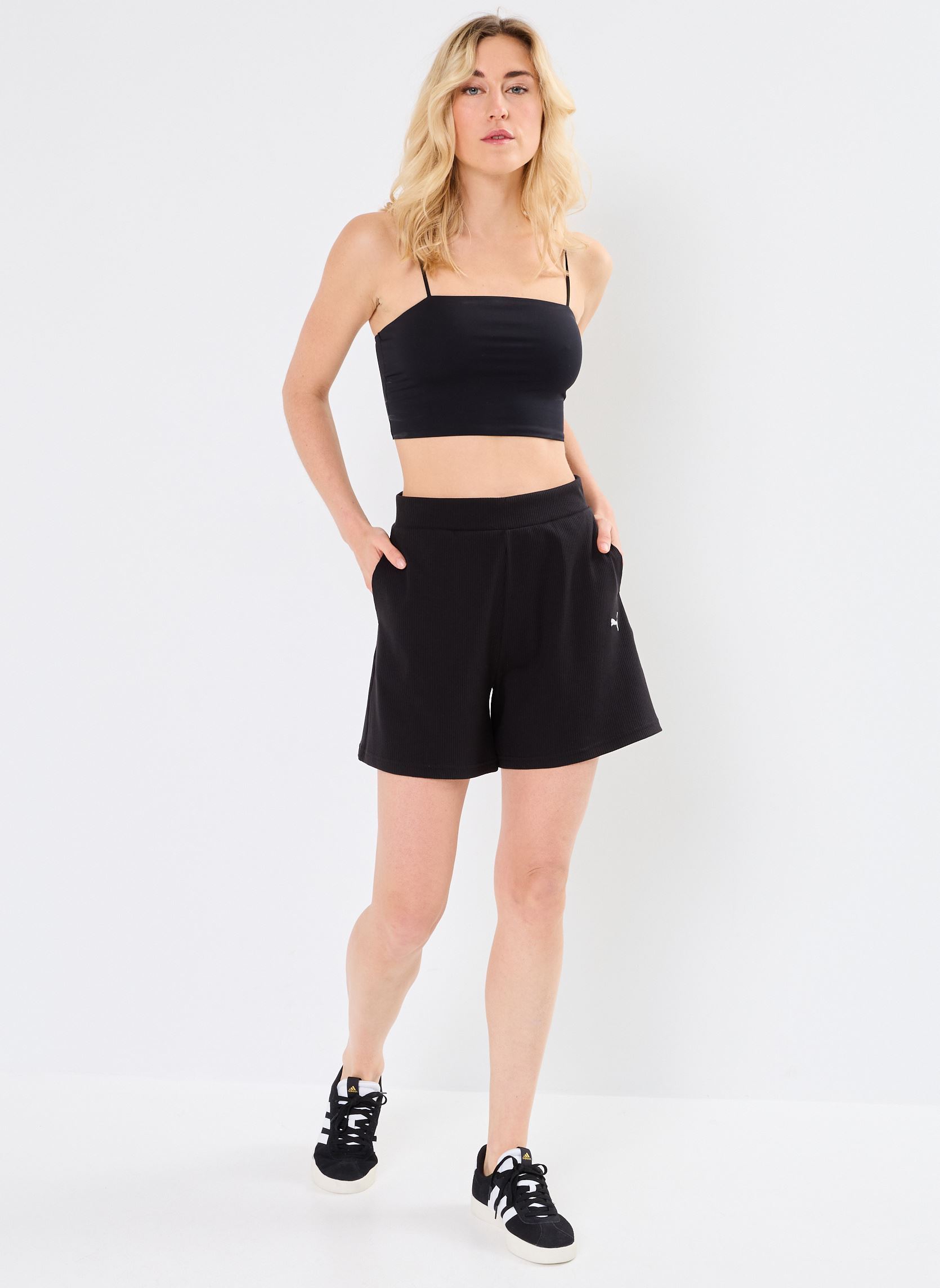 Shorts ESS ELEVATED High-Rise Rib Shorts 5 femme noir Puma Shorts ESS ELEVATED High-Rise Rib Shorts 5 femme noir Puma Black